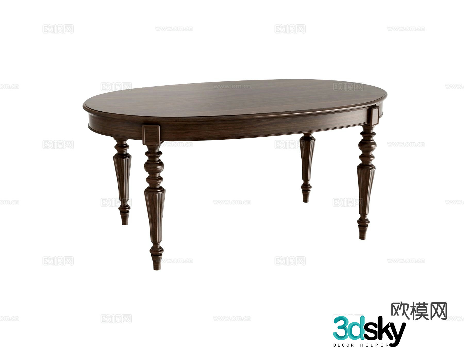 American dining table 3d model