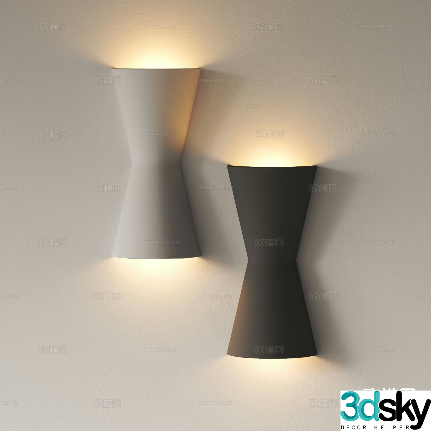 Modern wall lamp plaster lamp 3d model