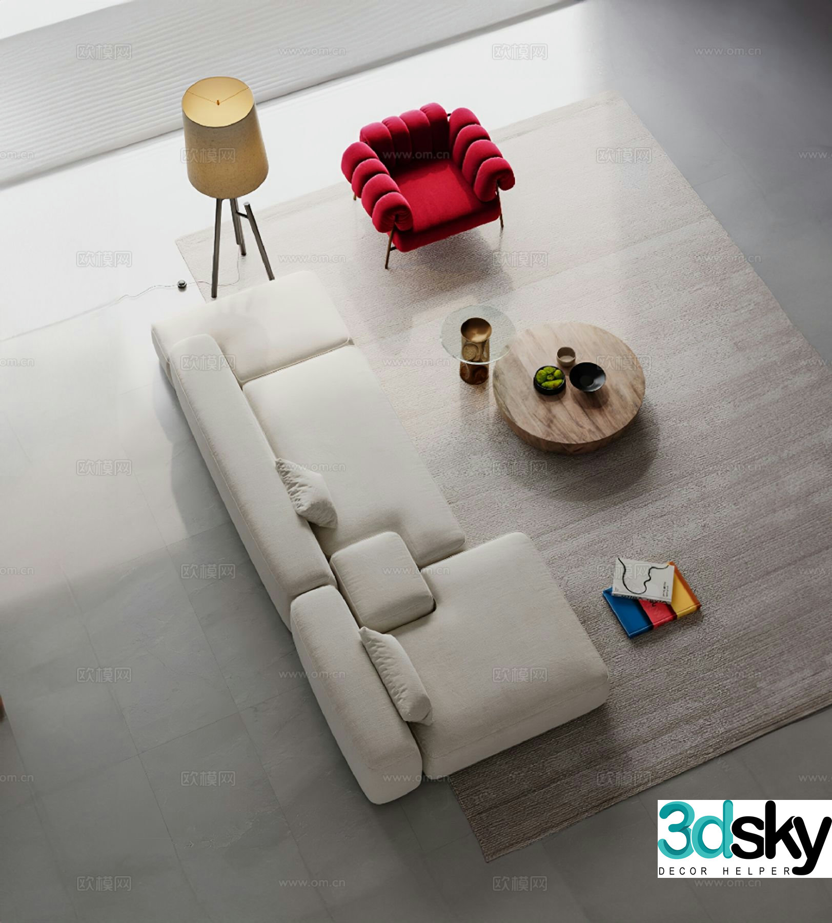 Modern sectional sofa 3d model