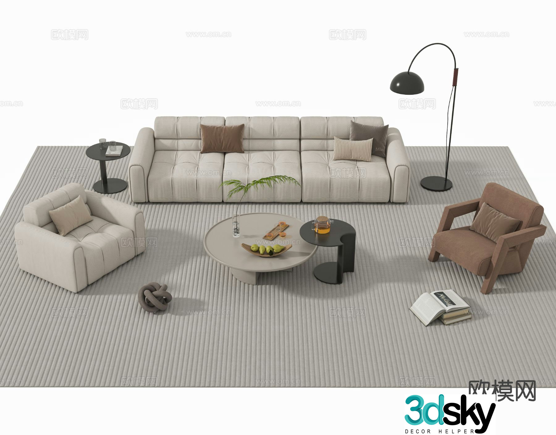 Modern sectional sofa 3d model