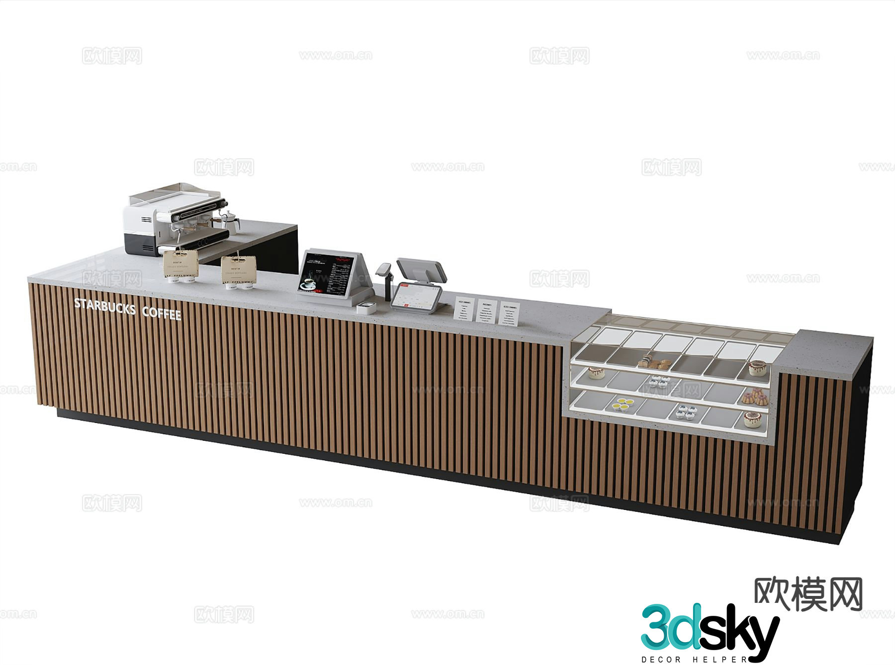 Coffee cashier counter workbench 3d model