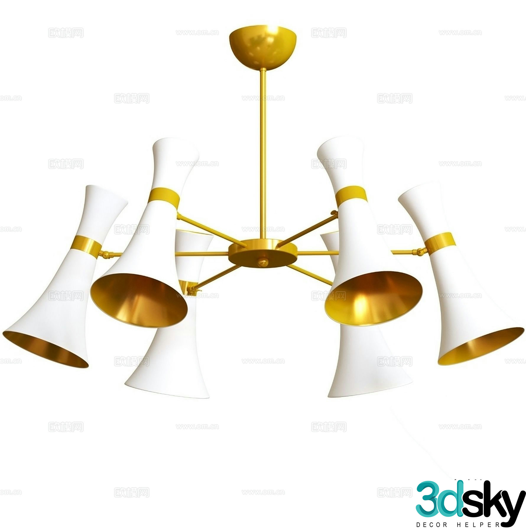 Light luxury chandelier multi-head chandelier 3D model