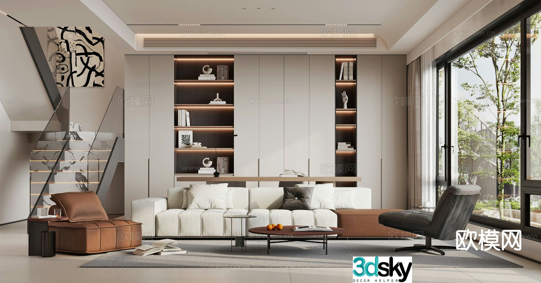 Modern guest restaurant 3d model
