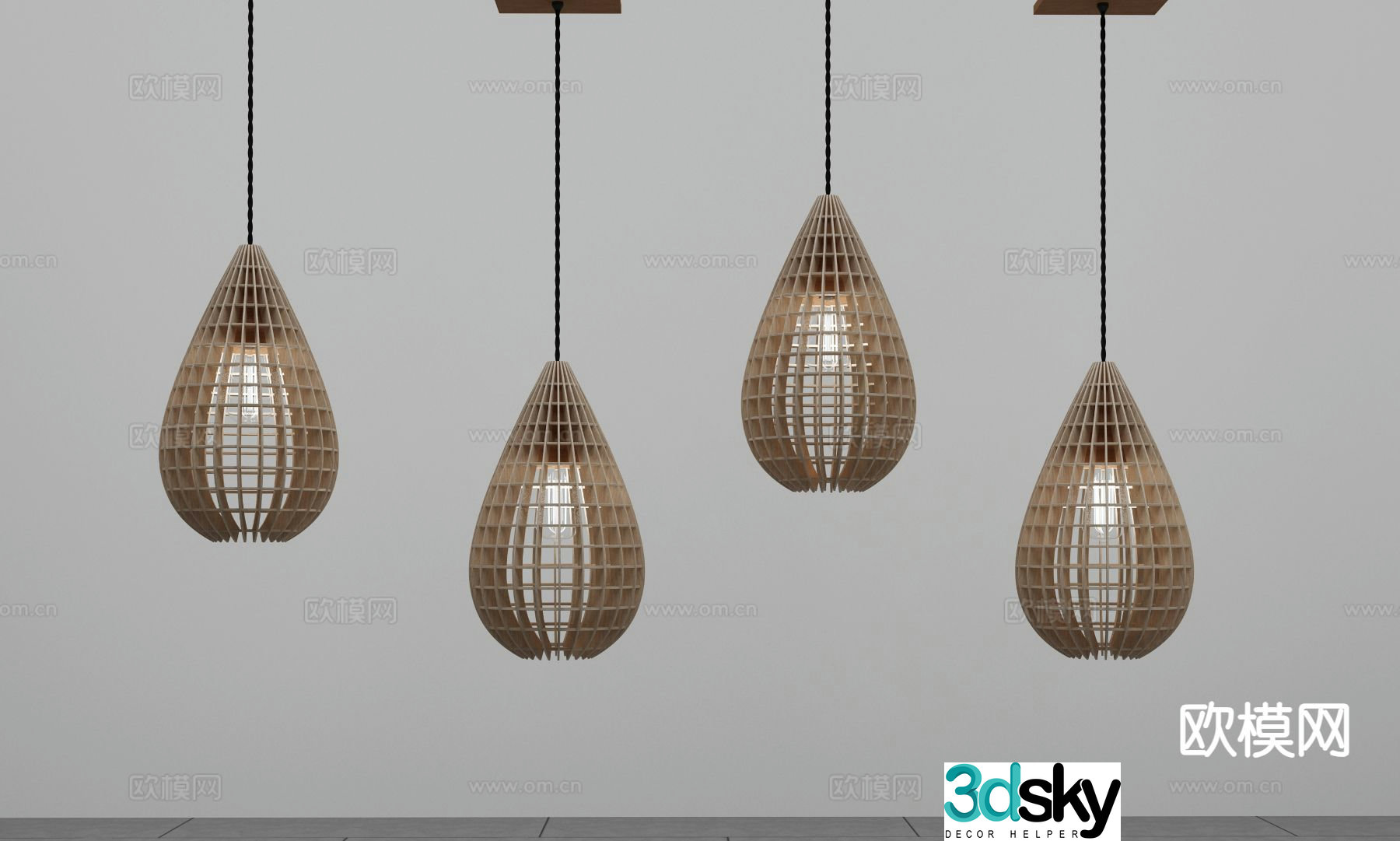 New Chinese style chandelier hollow chandelier 3d model