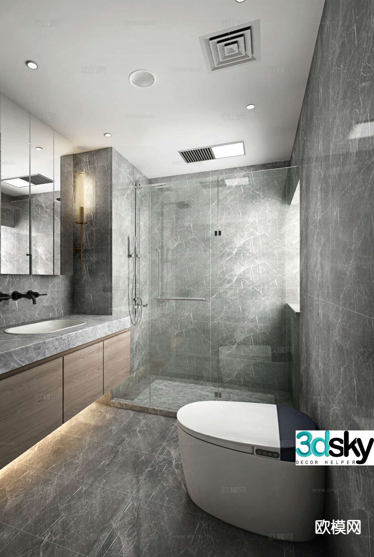 Modern bathroom bathroom toilet 3d model