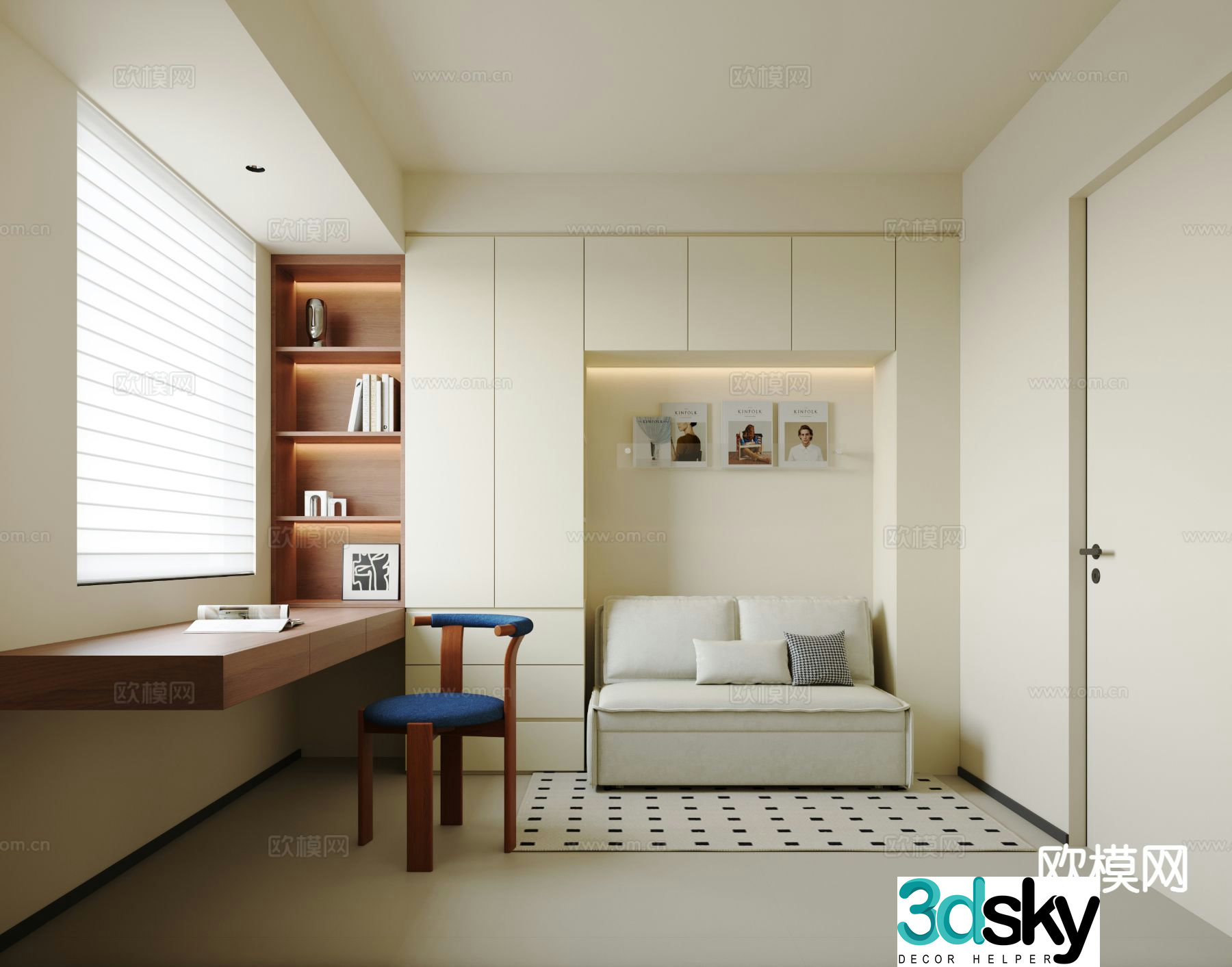 Cream style study 3d model