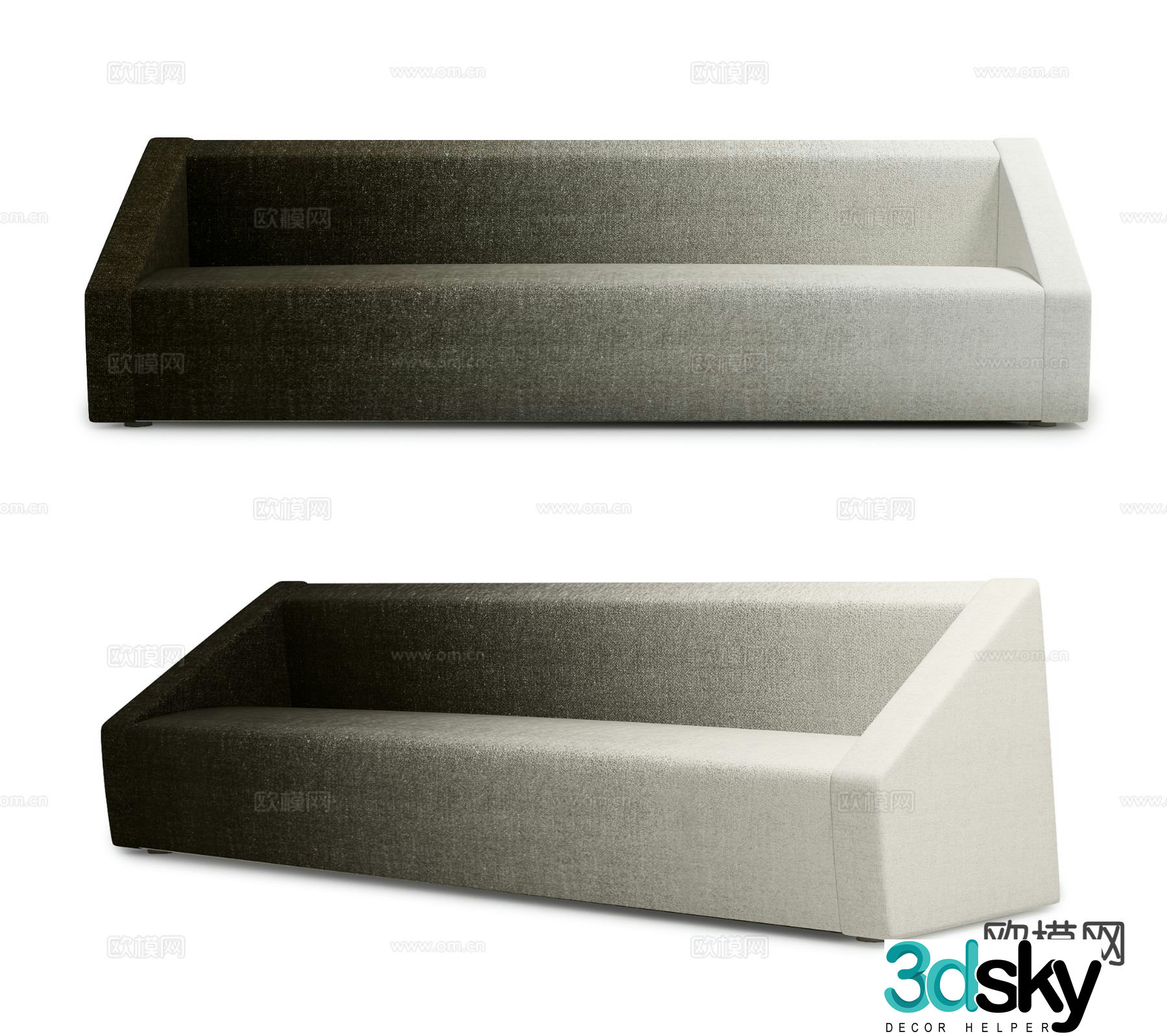 multi-person sofa arm sofa 3d model