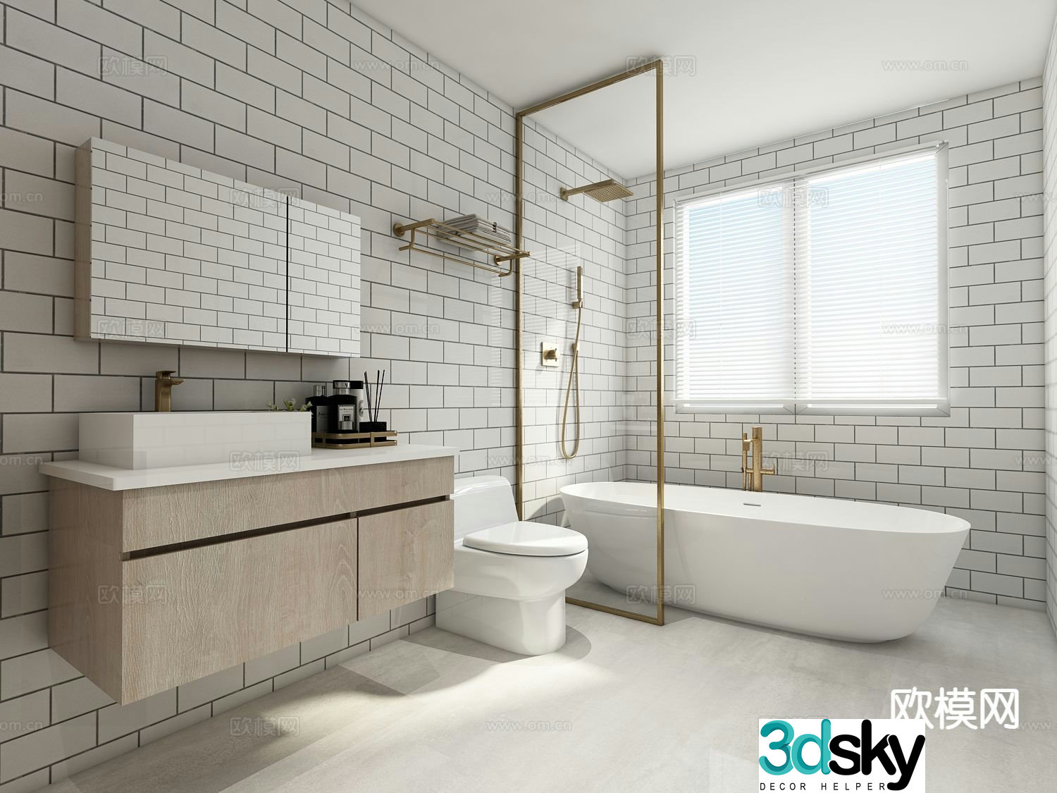Nordic bathroom bathroom 3d model
