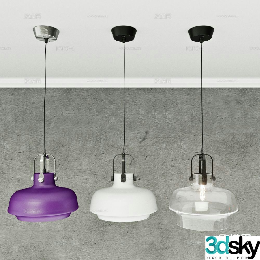 Industrial style chandelier restaurant chandelier 3d model