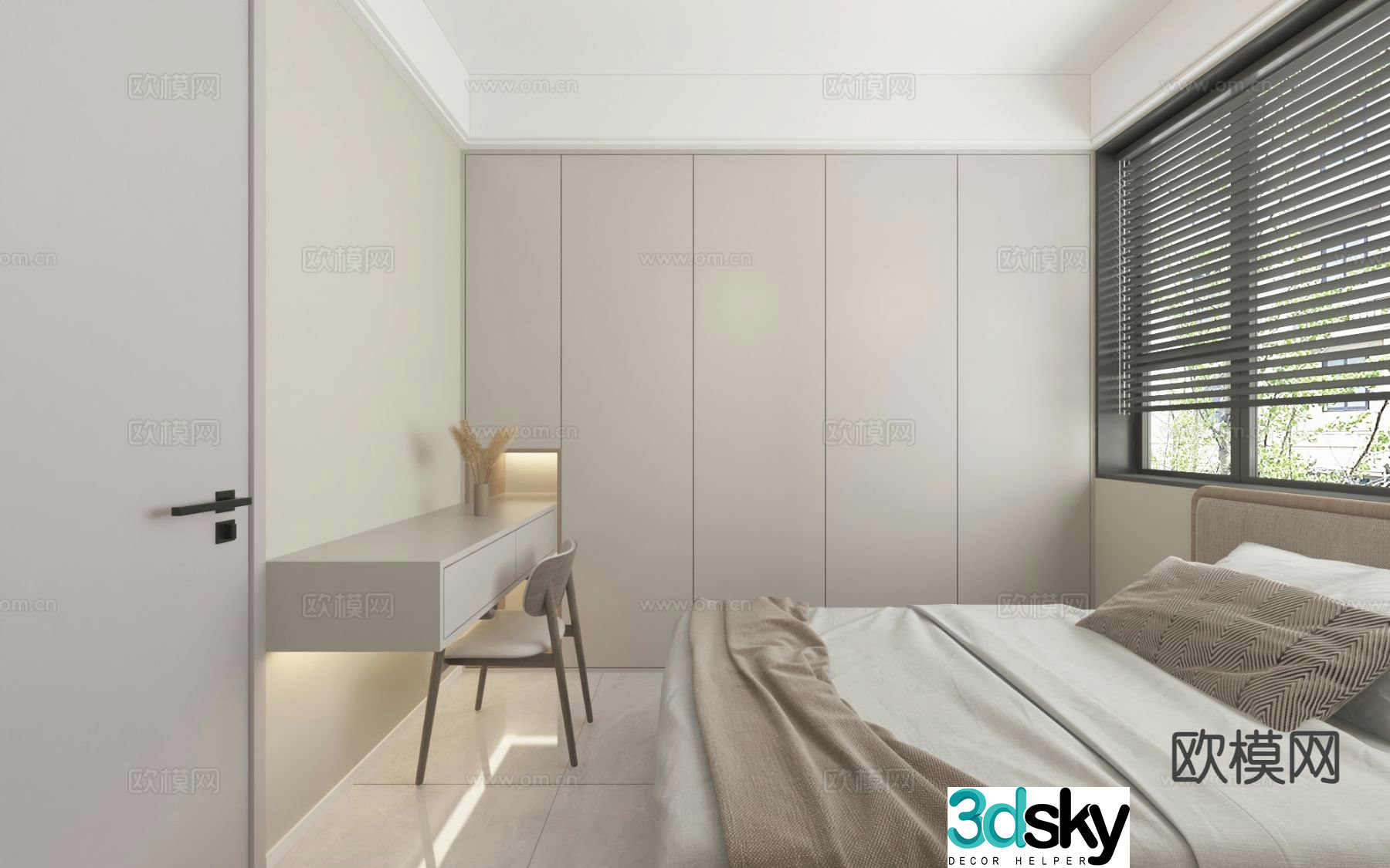 Modern bedroom second bedroom 3d model