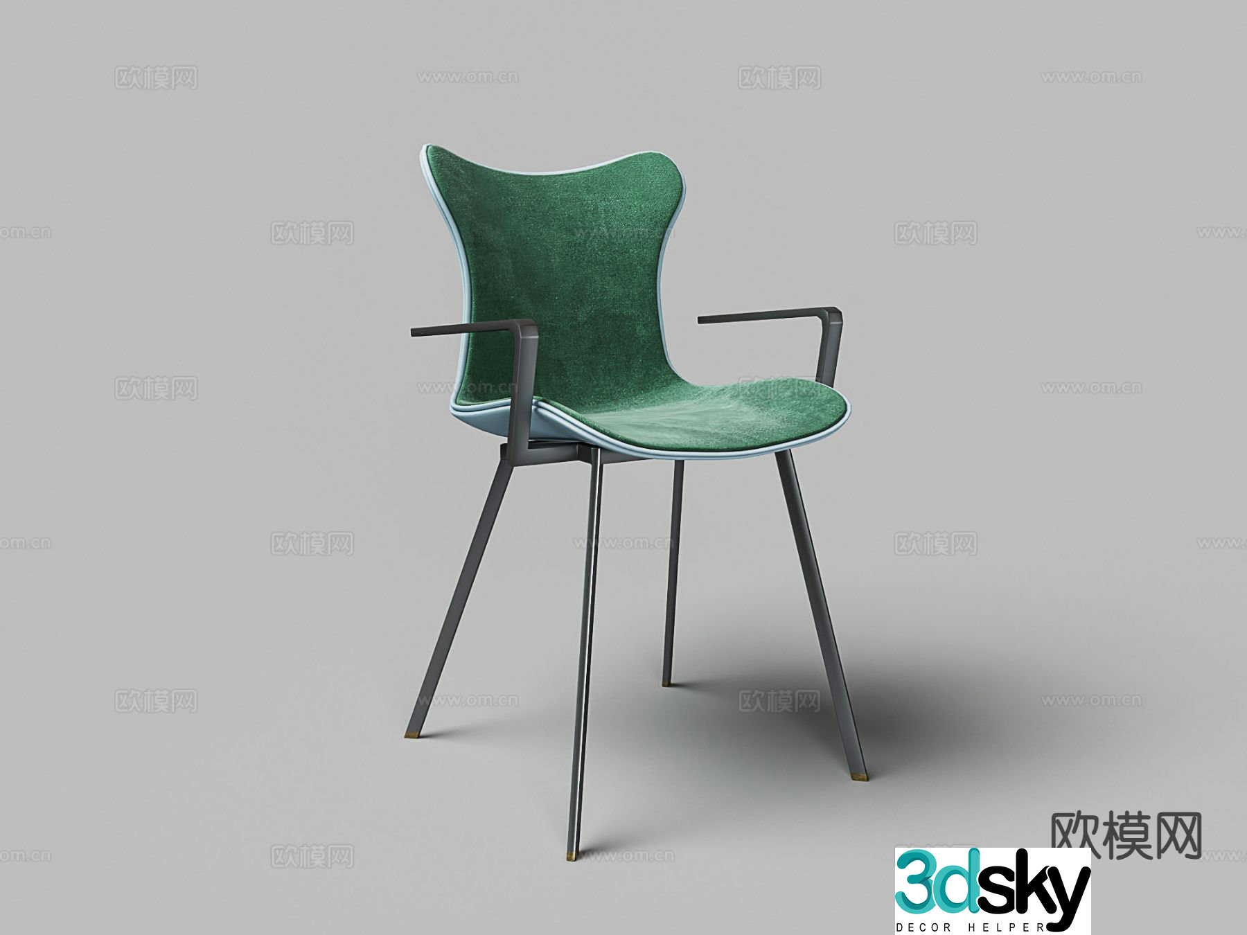 Modern chair single chair dining chair 3d model