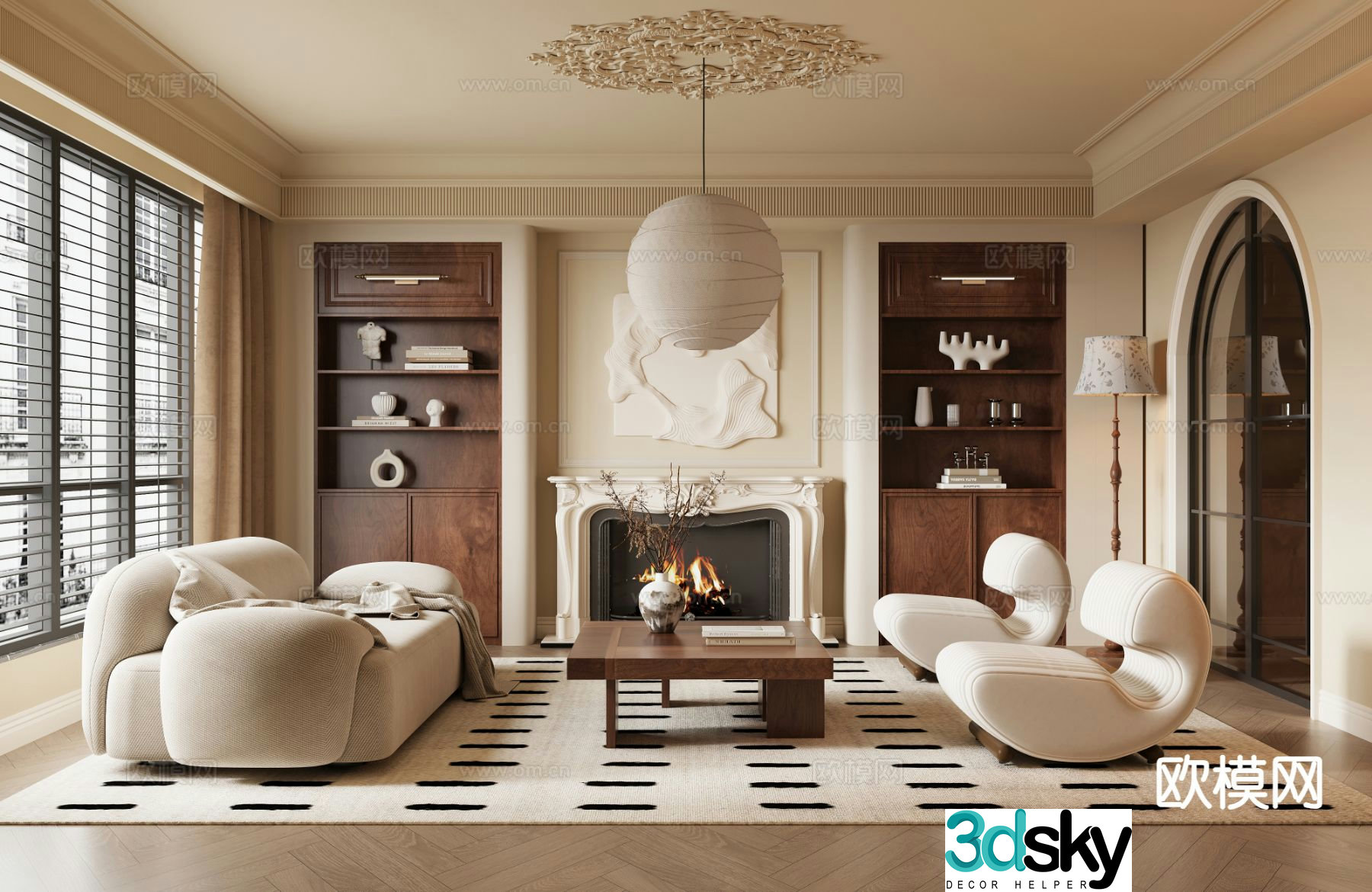 Medieval style living room 3D model