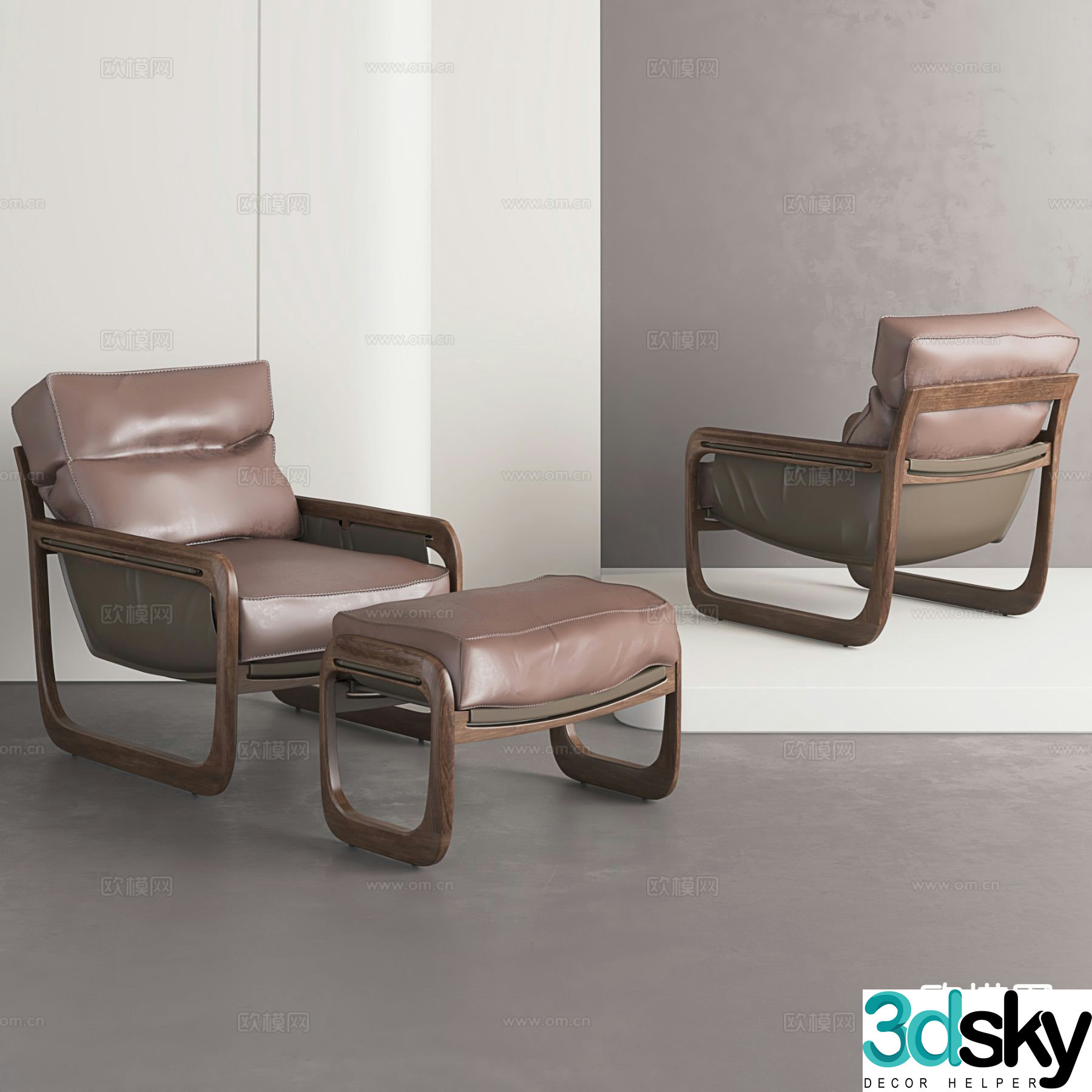 Medieval style chair leisure chair 3d model
