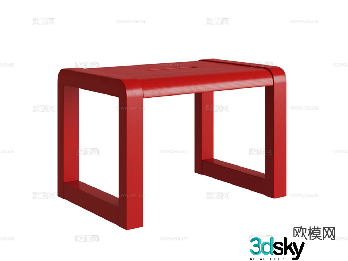 Stool low stool square stool 3d model