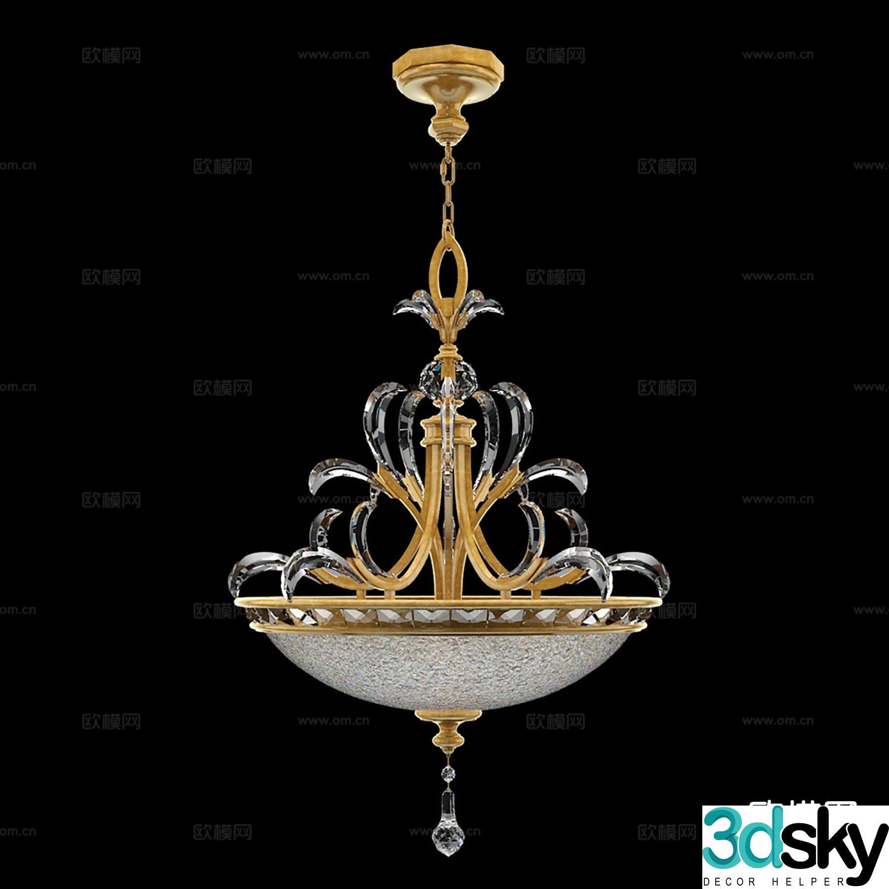 European style chandelier 3d model