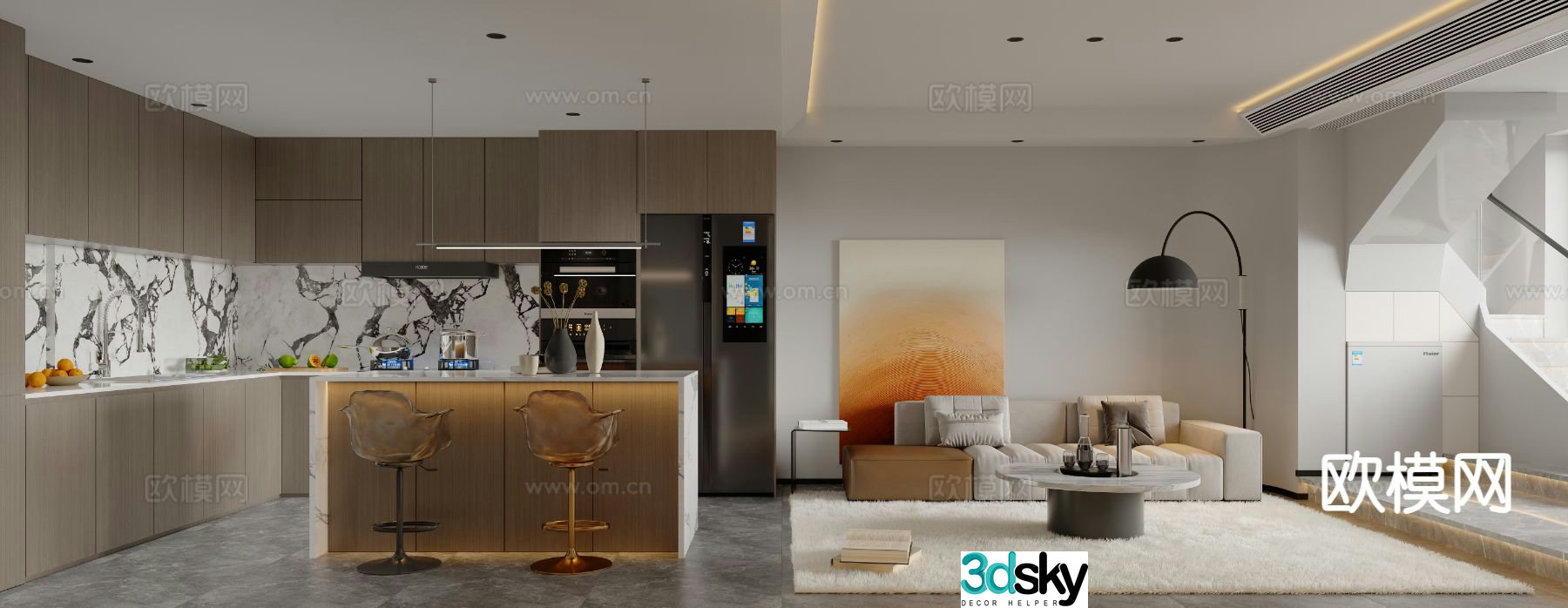 Modern guest restaurant 3d model