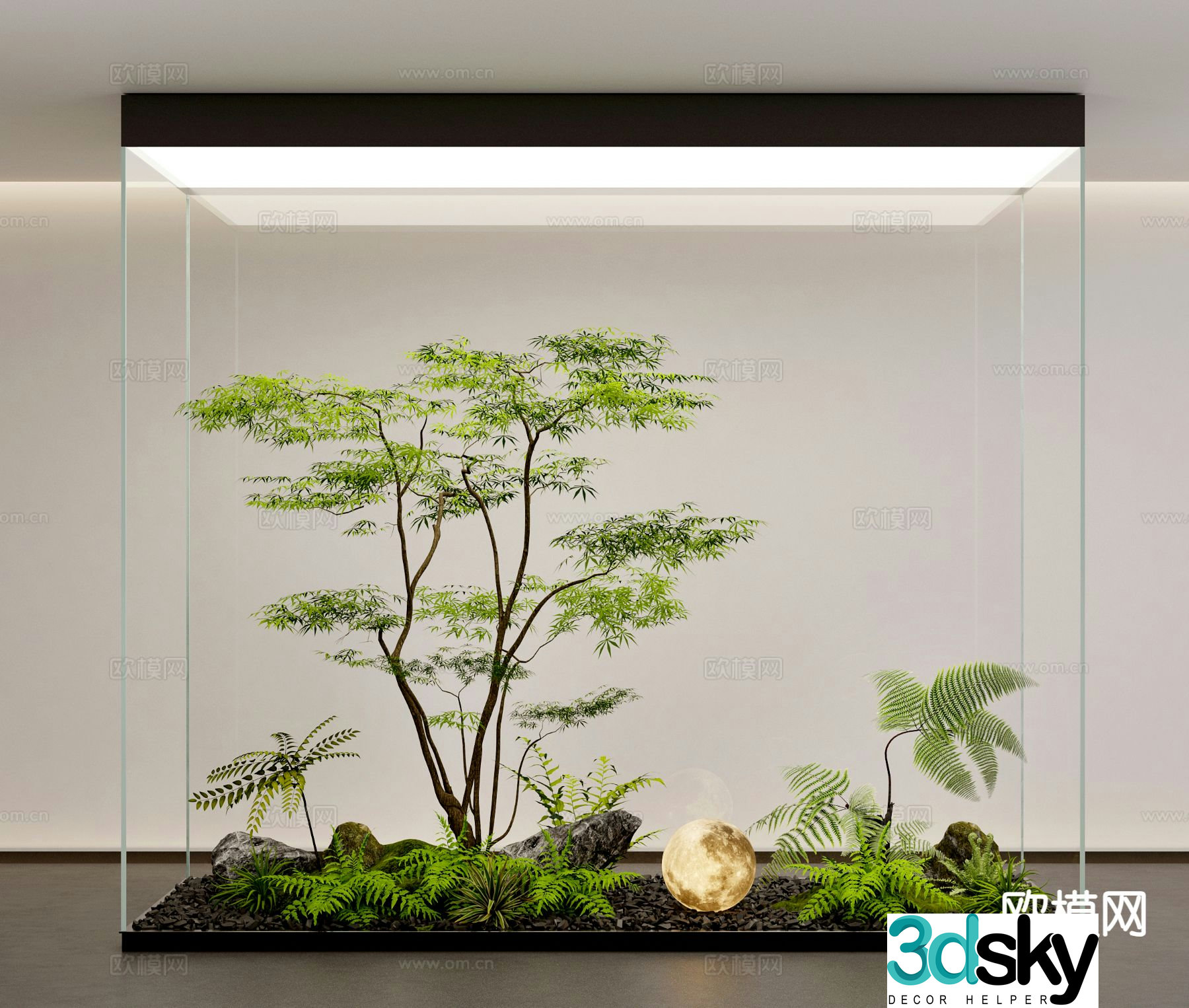 Indoor landscape green plant landscaping 3D model