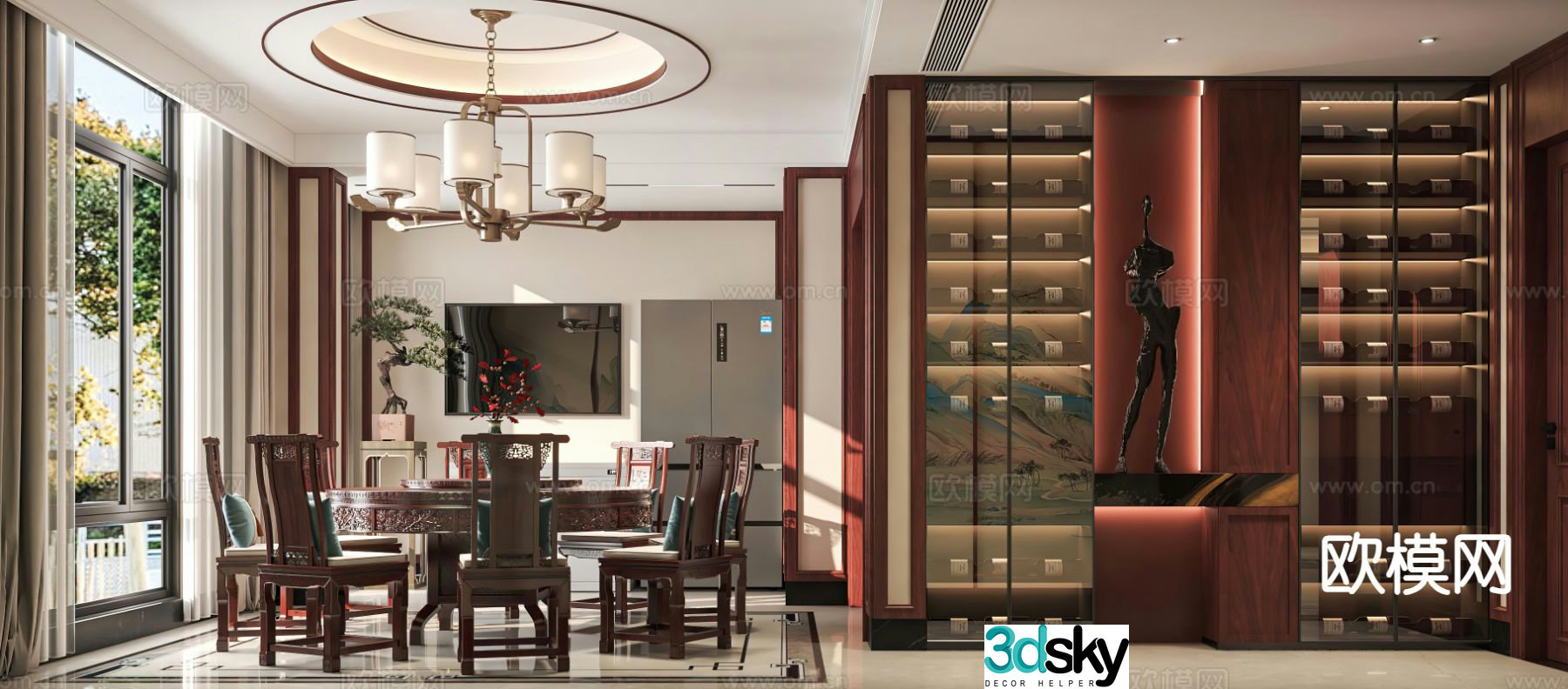 New Chinese restaurant 3d model