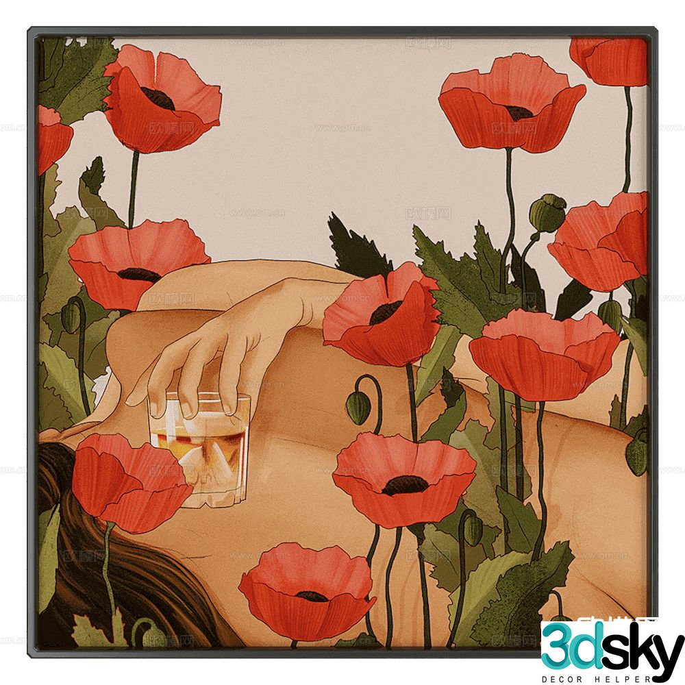 NC Design art hanging painting oil painting decorative painting 3d model