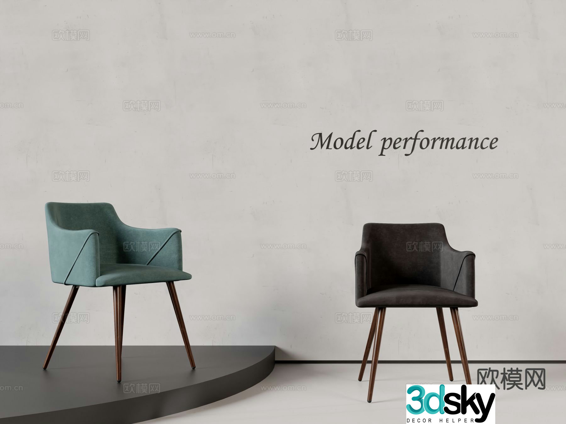 Modern chair dining chair 3d model