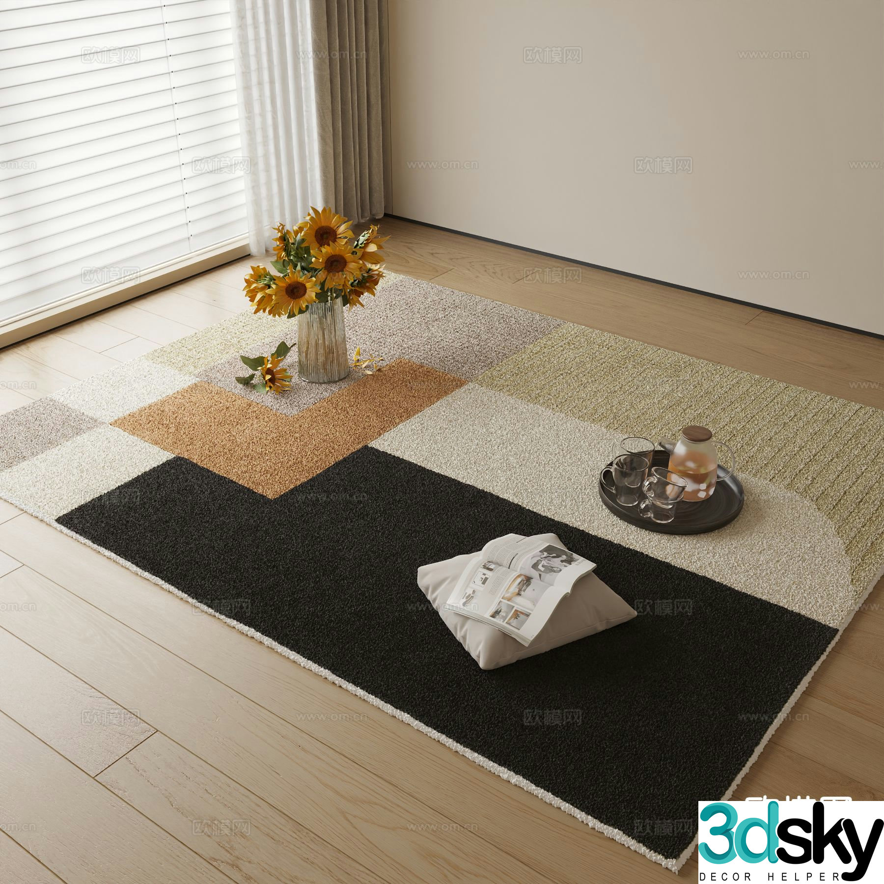 Modern geometric carpet 3d model