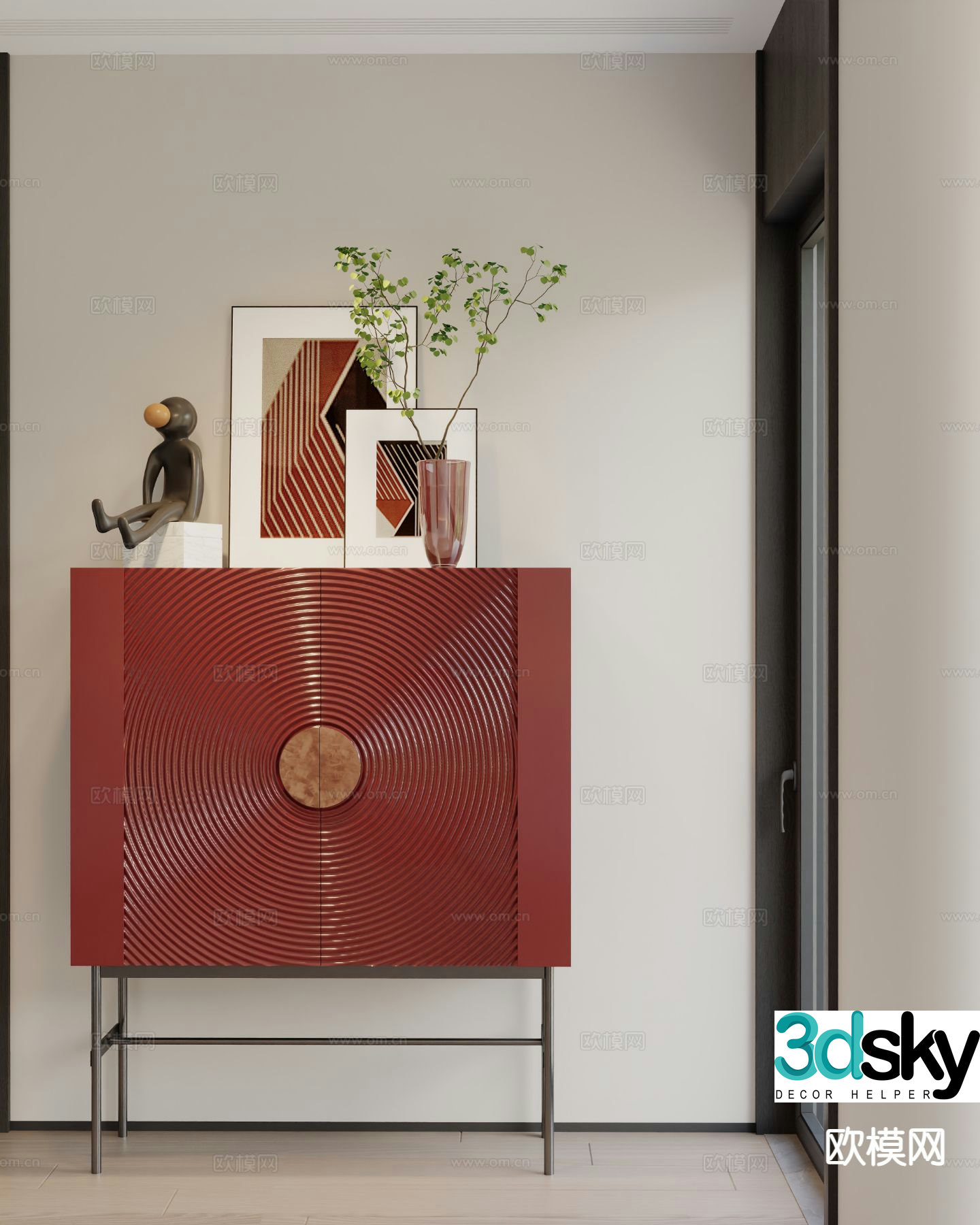Modern entryway cabinet side cabinet 3d model