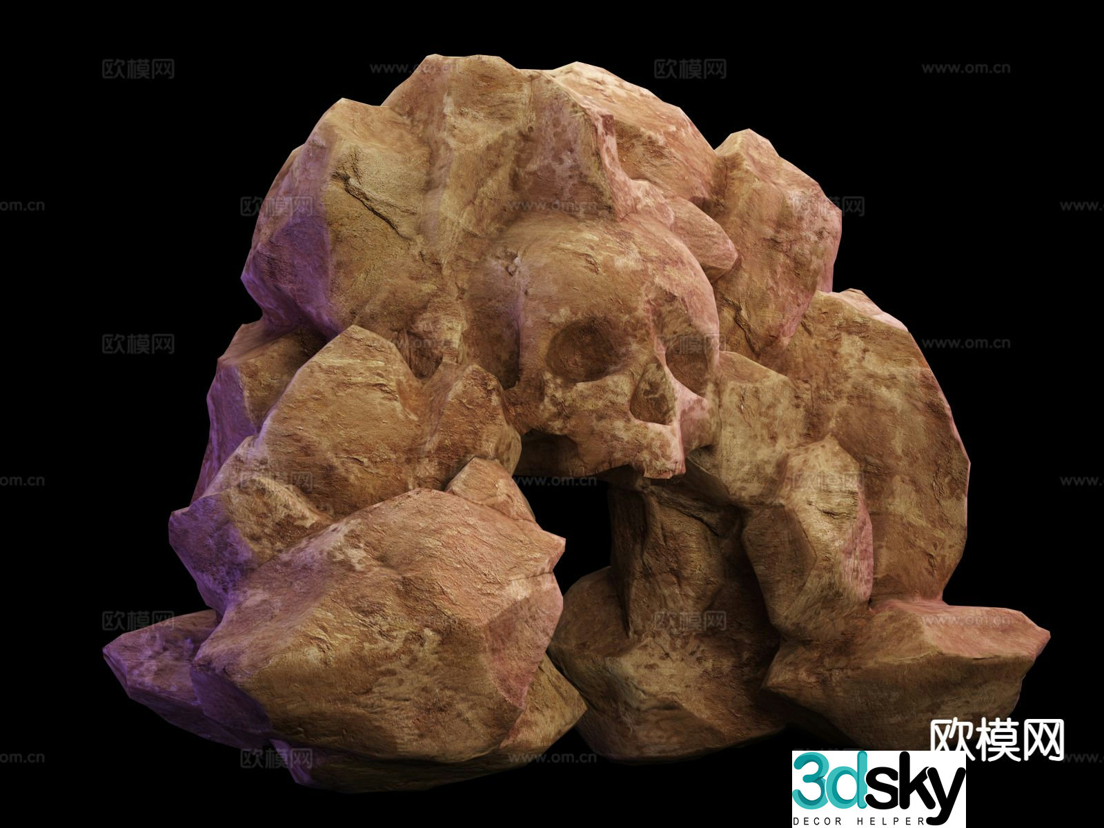 Cave entrance cave skull mountain gate 3d model