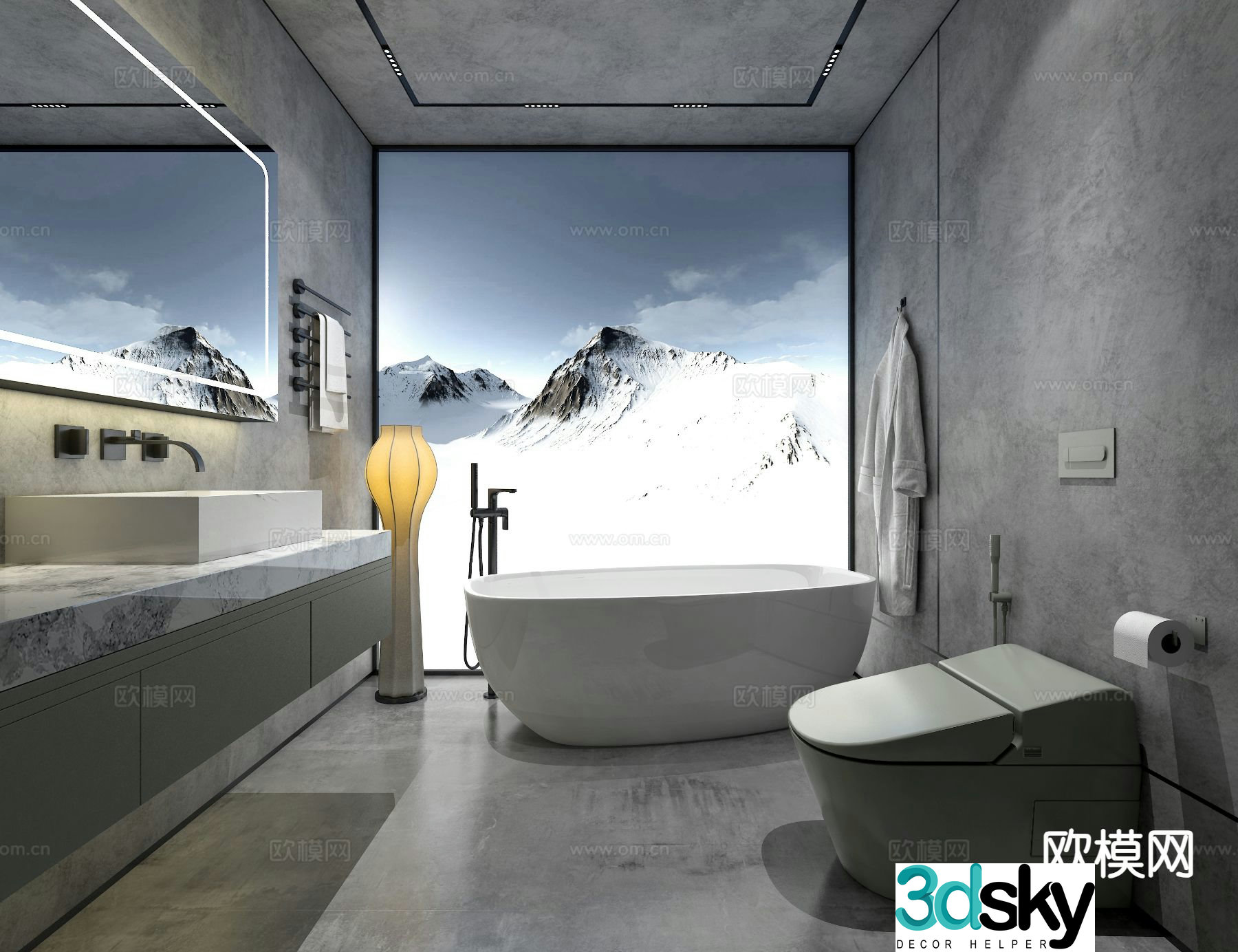 Simple bathroom bathroom 3d model
