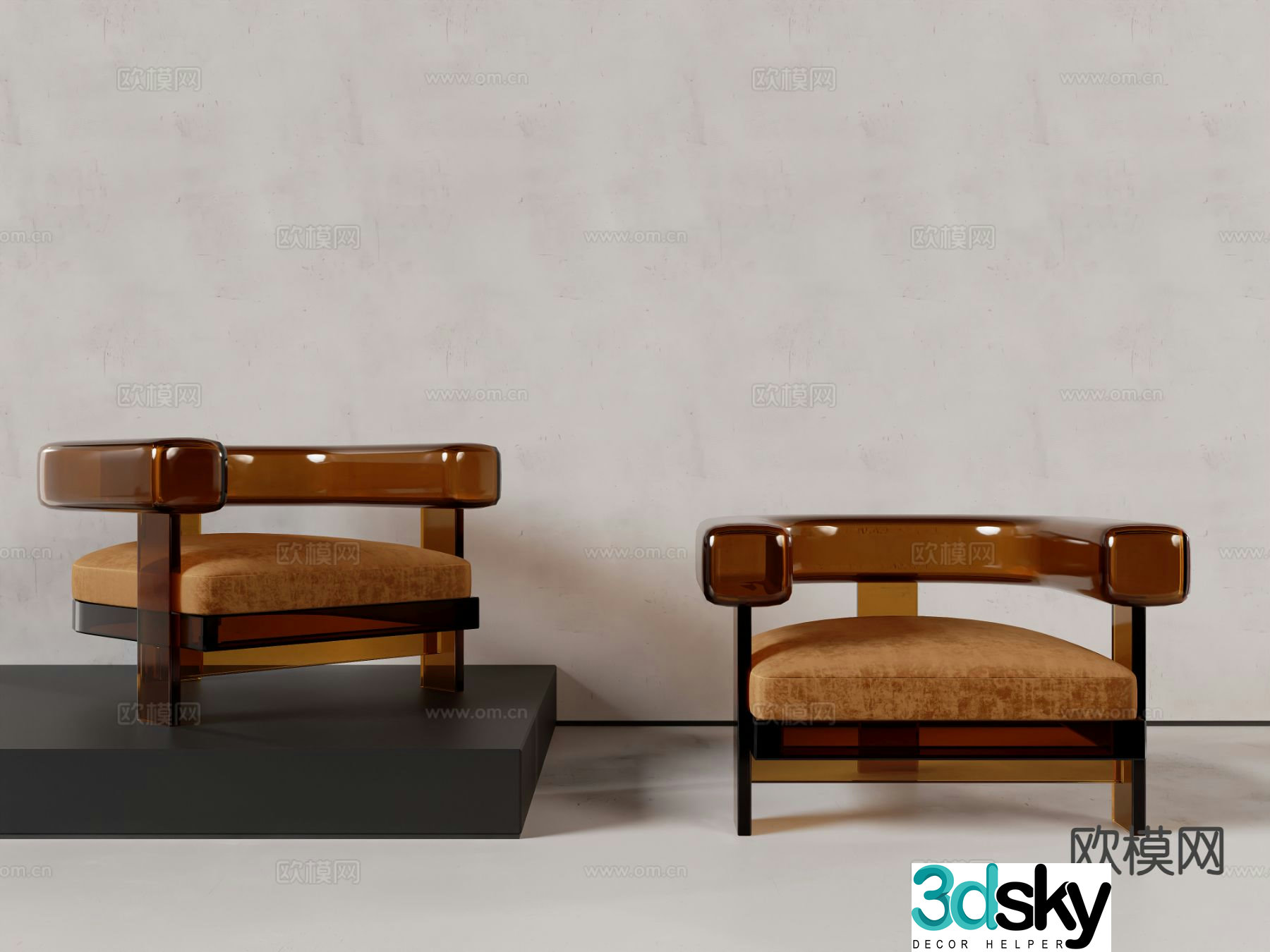 Acrylic chair sofa chair leisure chair single chair 3d model