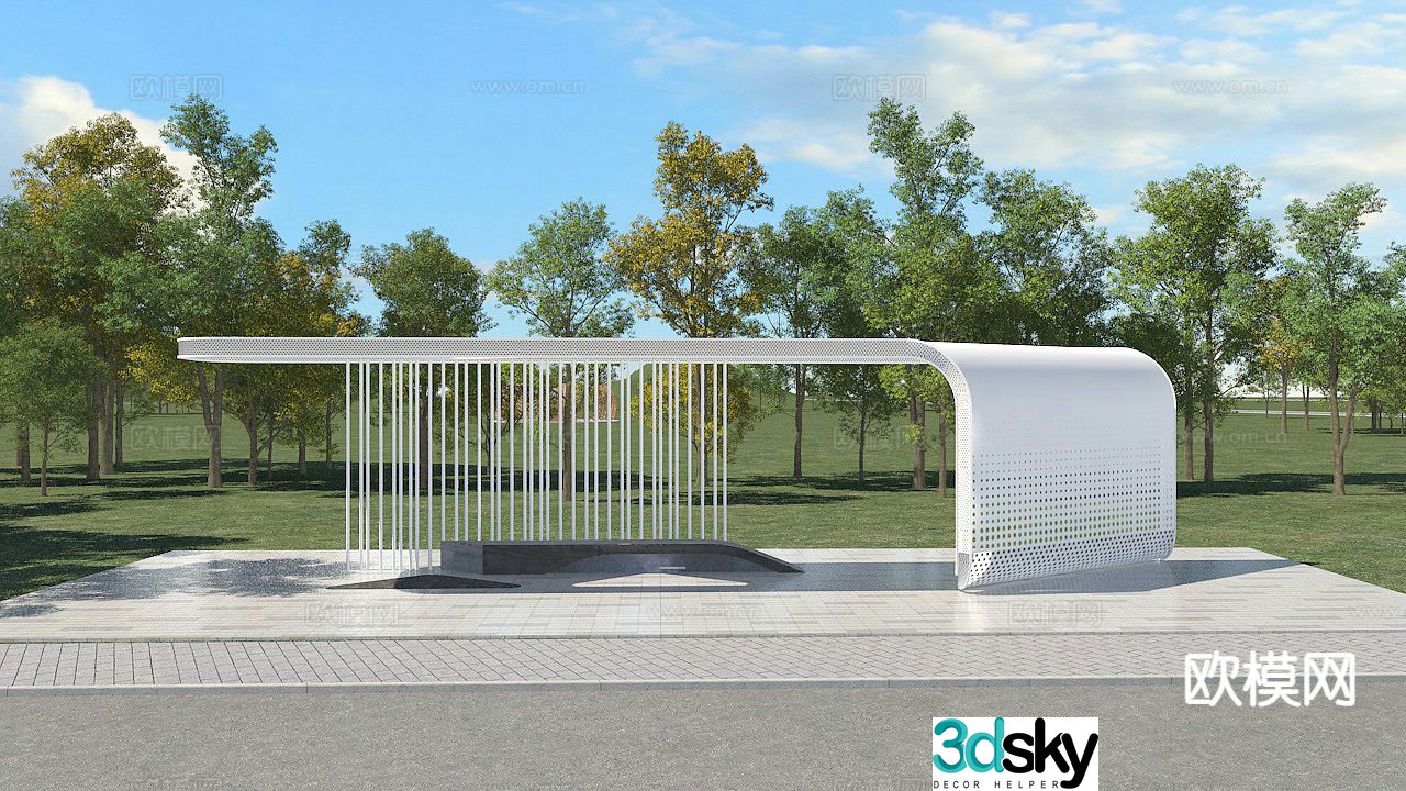Modern gallery frame landscape gallery 3d model