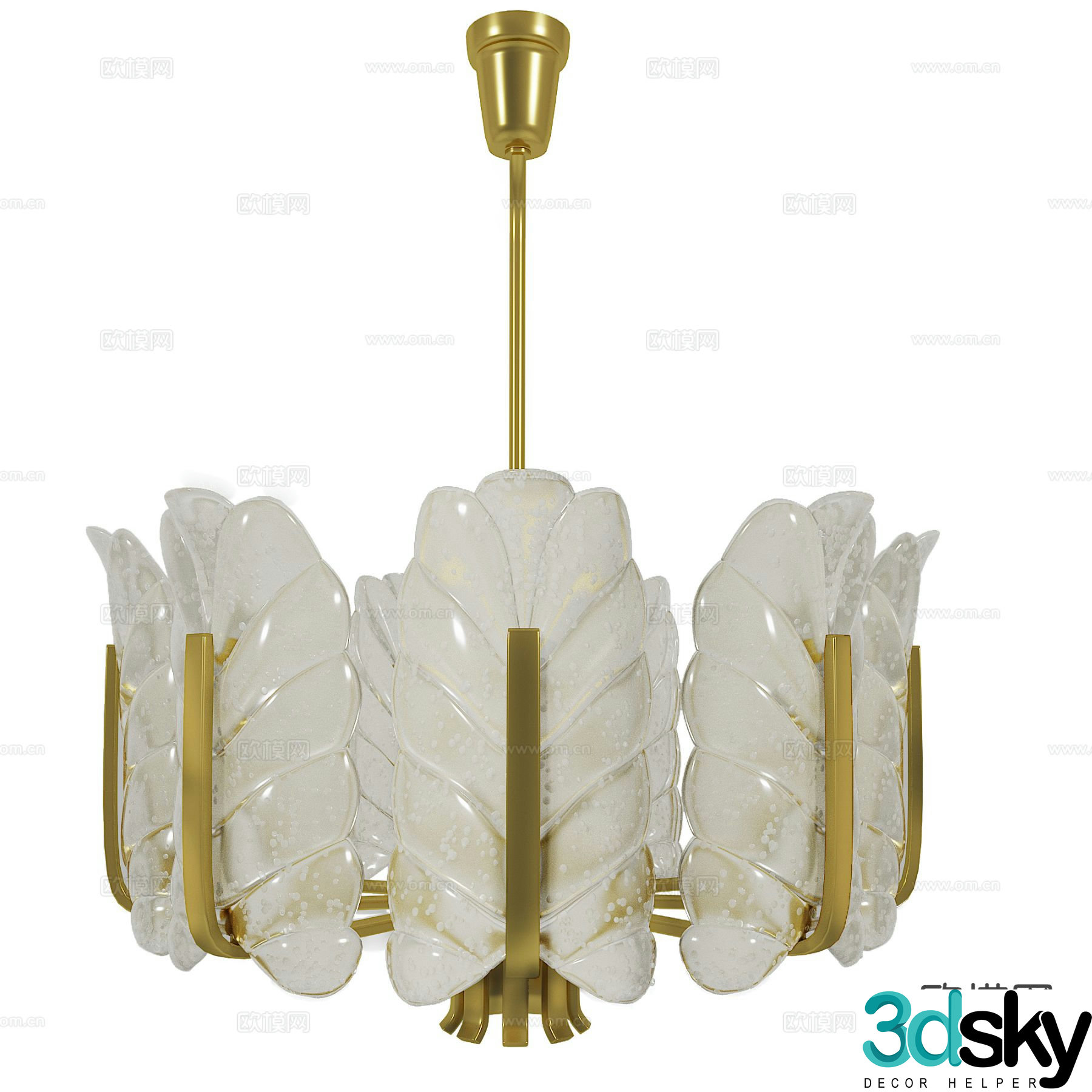 European crystal chandelier 3d model