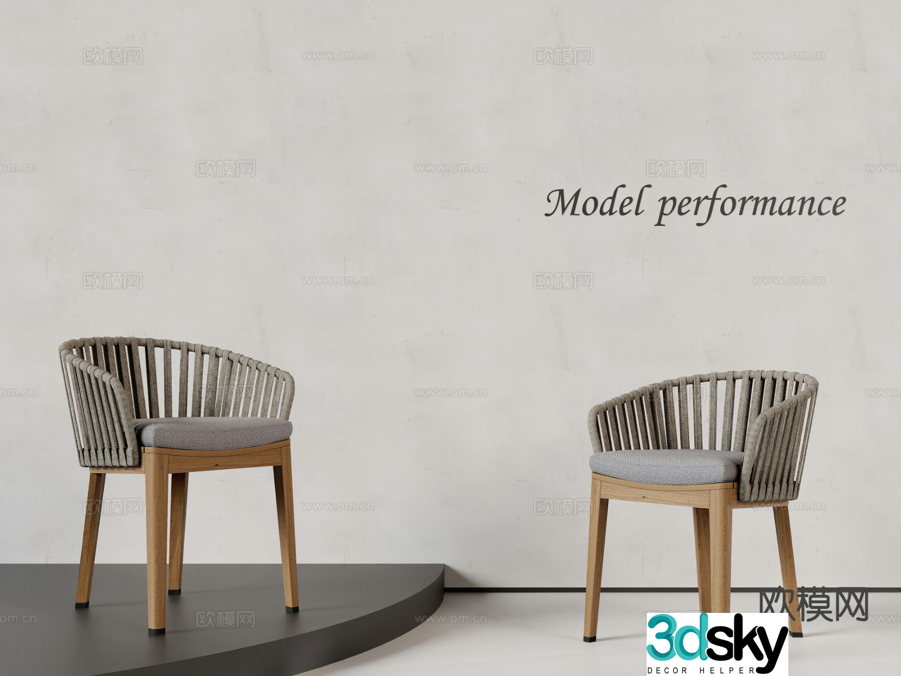 Modern chair dining chair 3d model