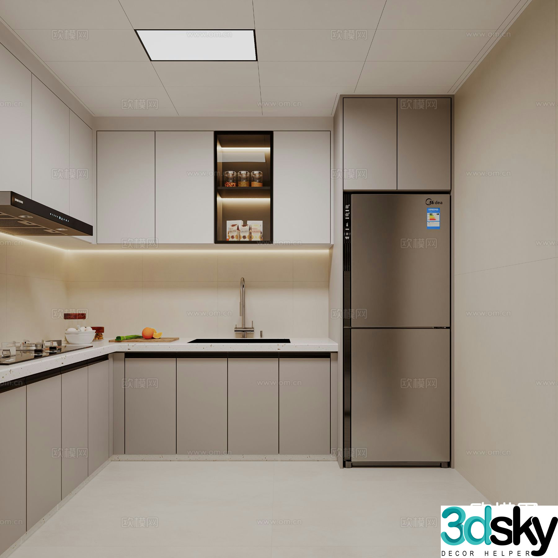 modern kitchen cabinet 3d model