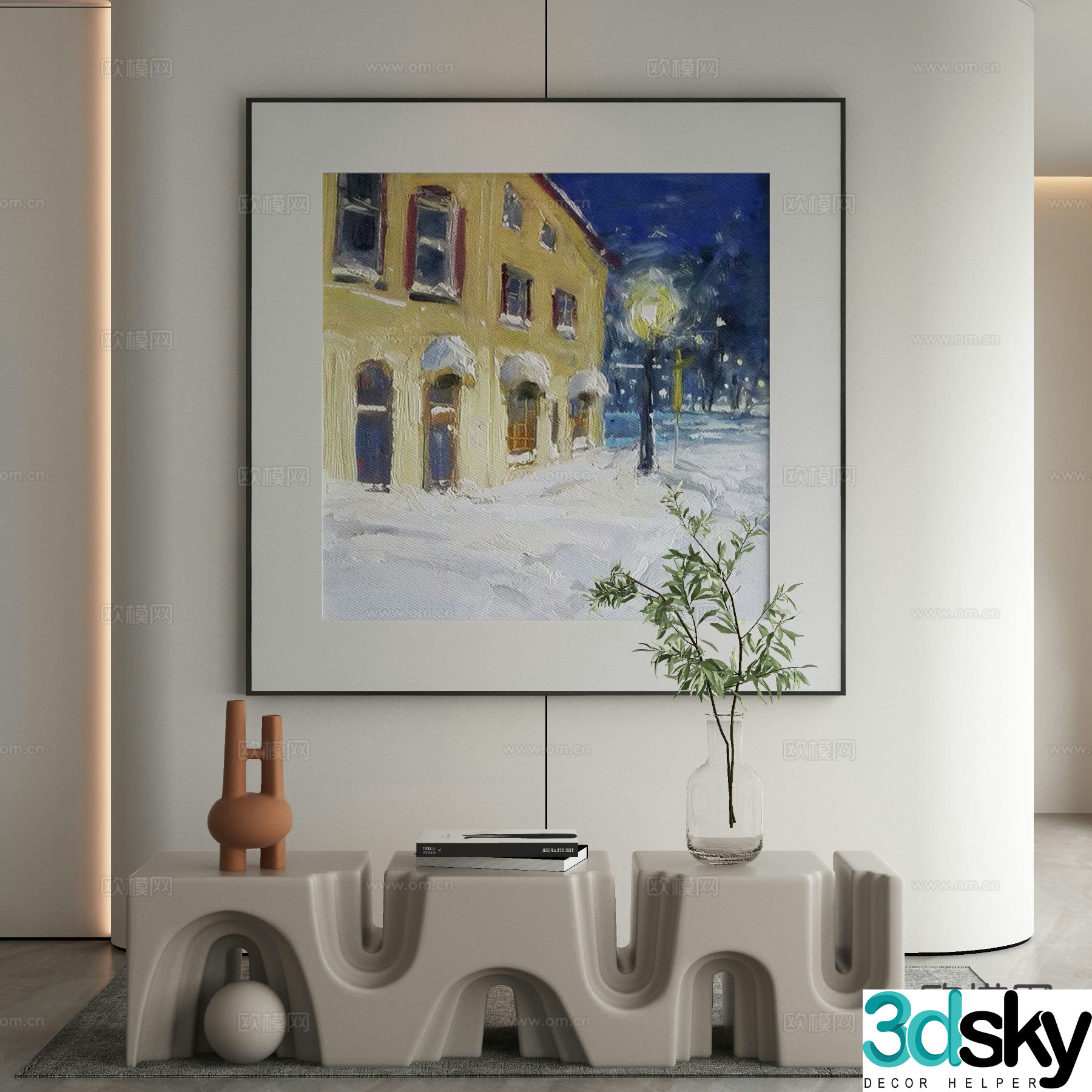 Modern decorative painting oil painting 3d model