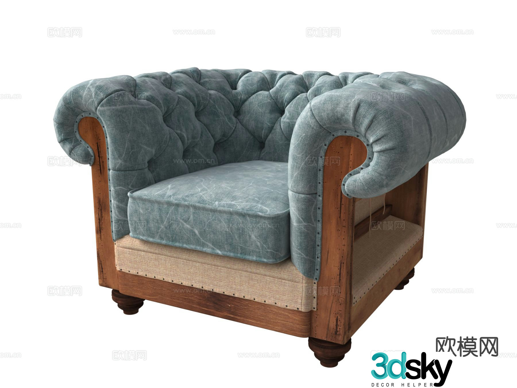 European style single sofa 3d model