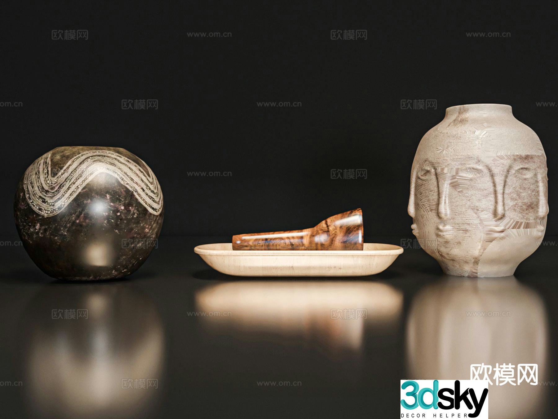Medieval style vessels jars earthen jars clay jars 3D model