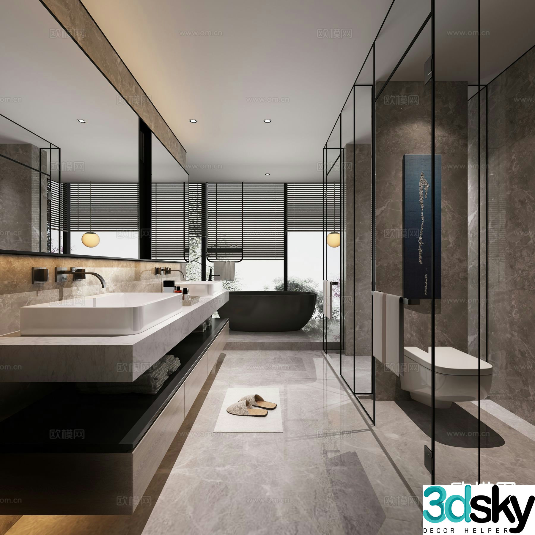 Modern bathroom bathroom 3d model