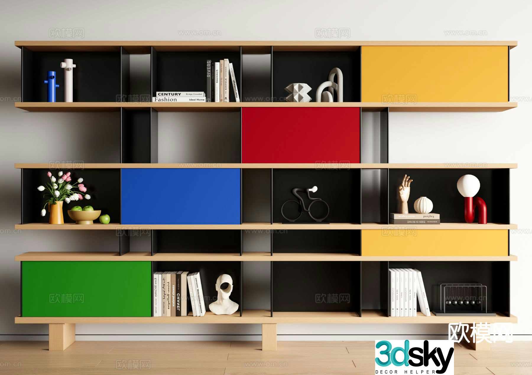 Dopamine bookcase floor bookshelf storage rack 3d model