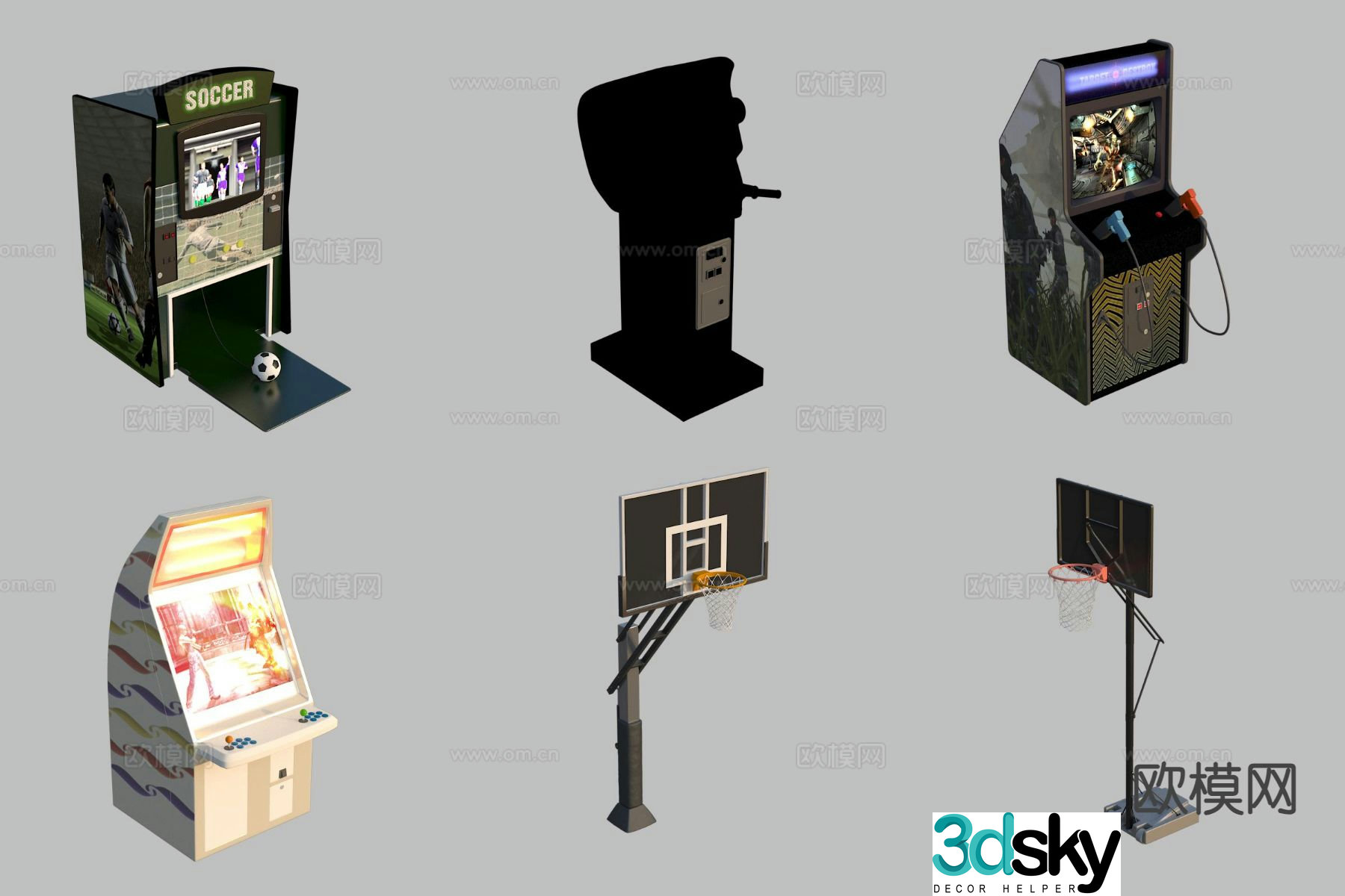 Amusement facilities arcade game machine shooting machine 3d model