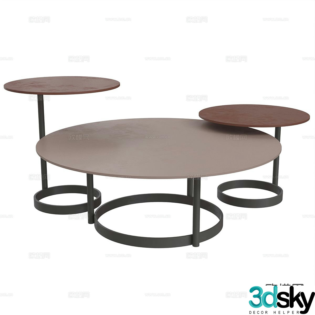 Modern double coffee table 3d model