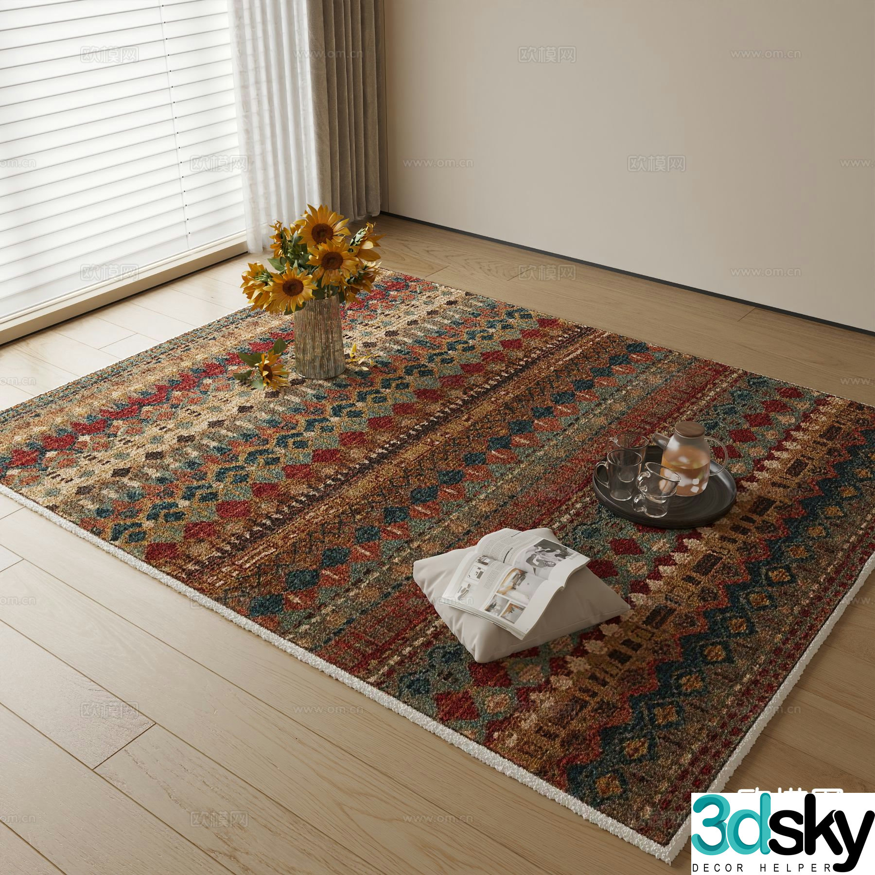 Modern patterned carpet 3d model