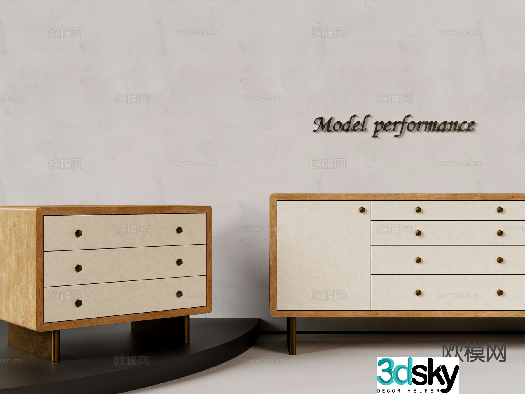 Wabi-sabi side cabinet 3D model