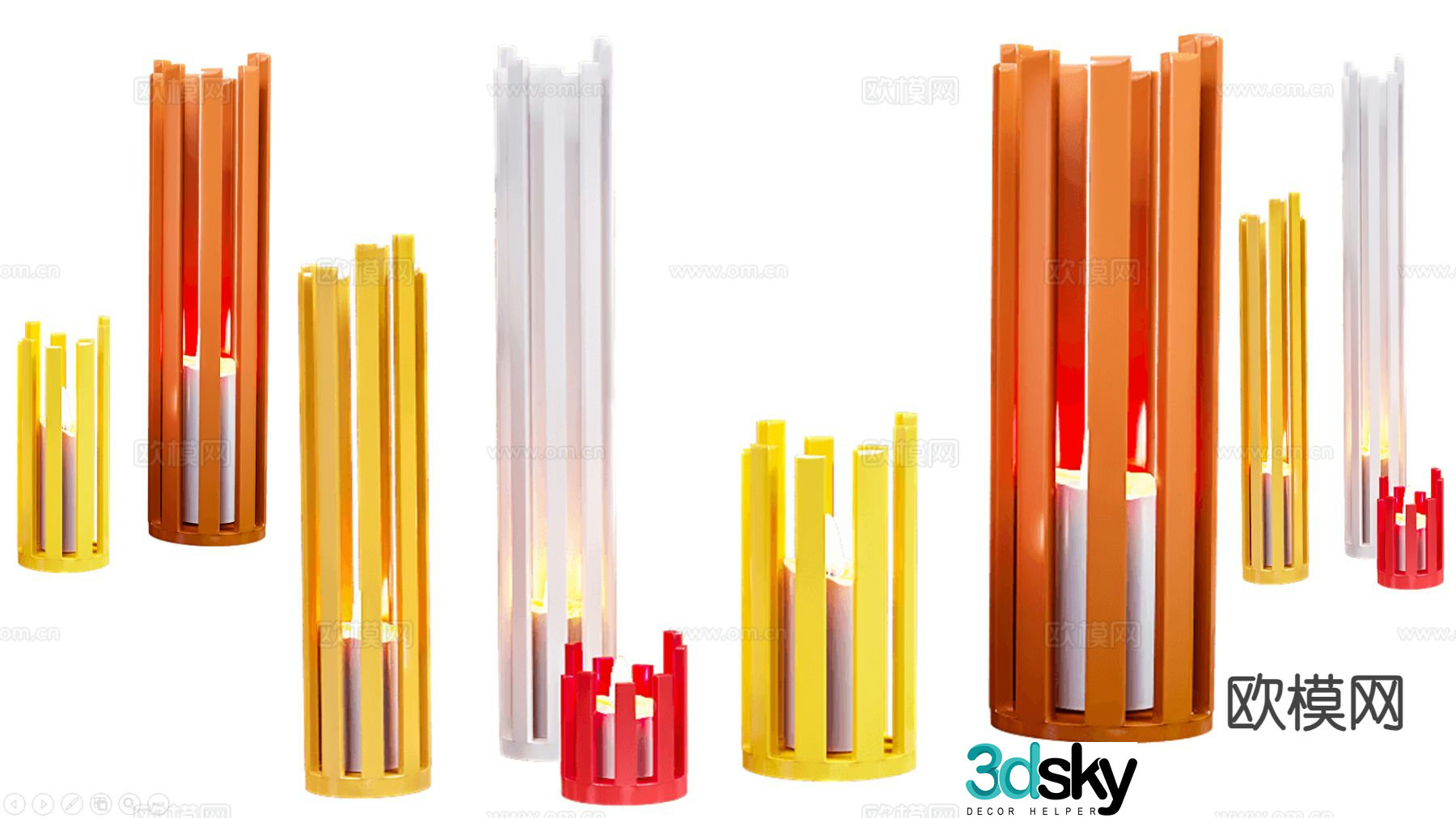 American candle art candle holder 3d model