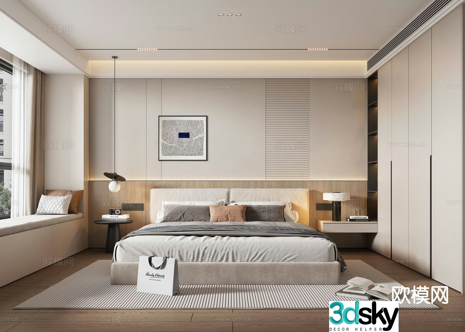 Modern bedroom master bedroom 3d model