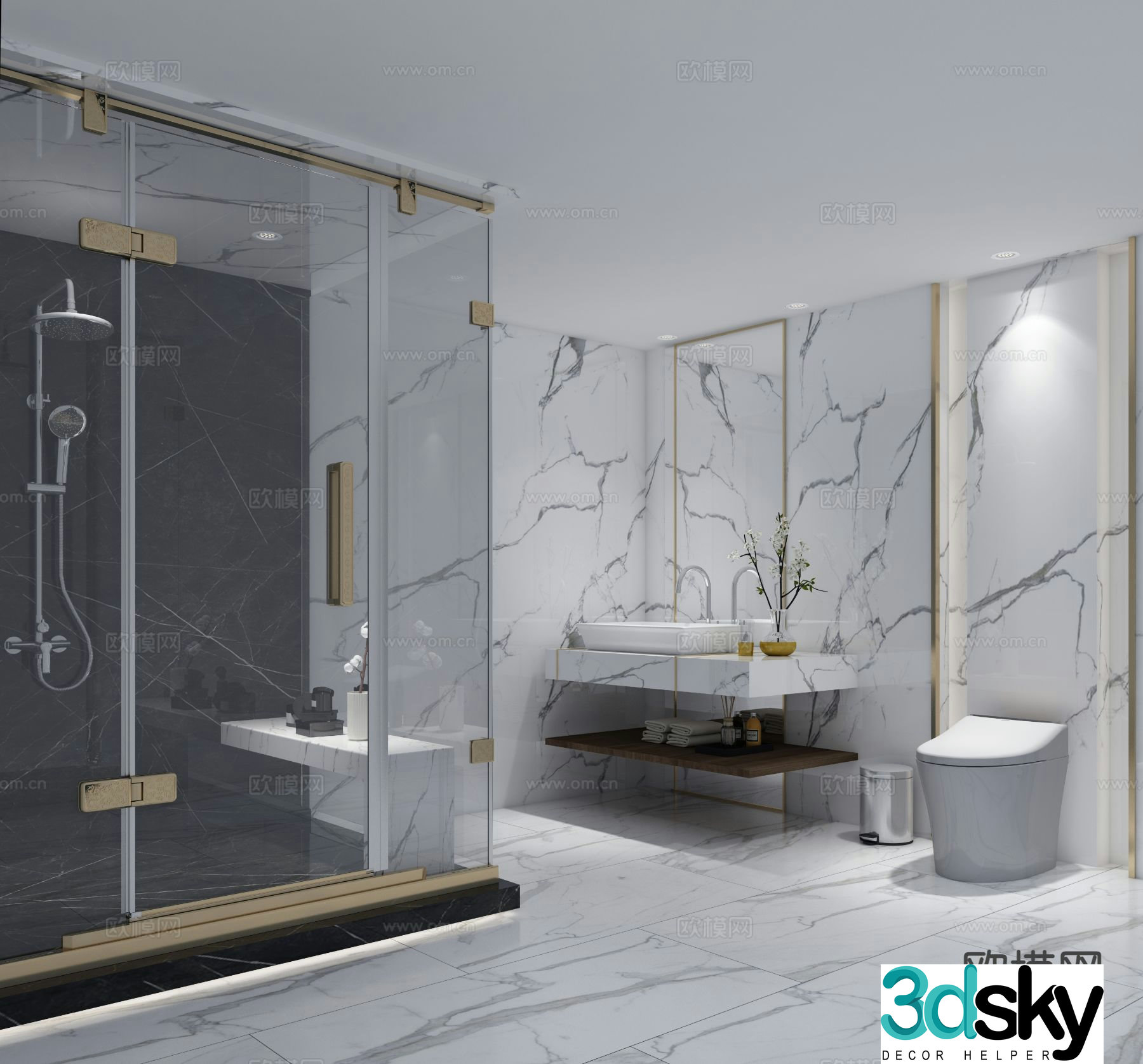 Modern bathroom bathroom 3d model
