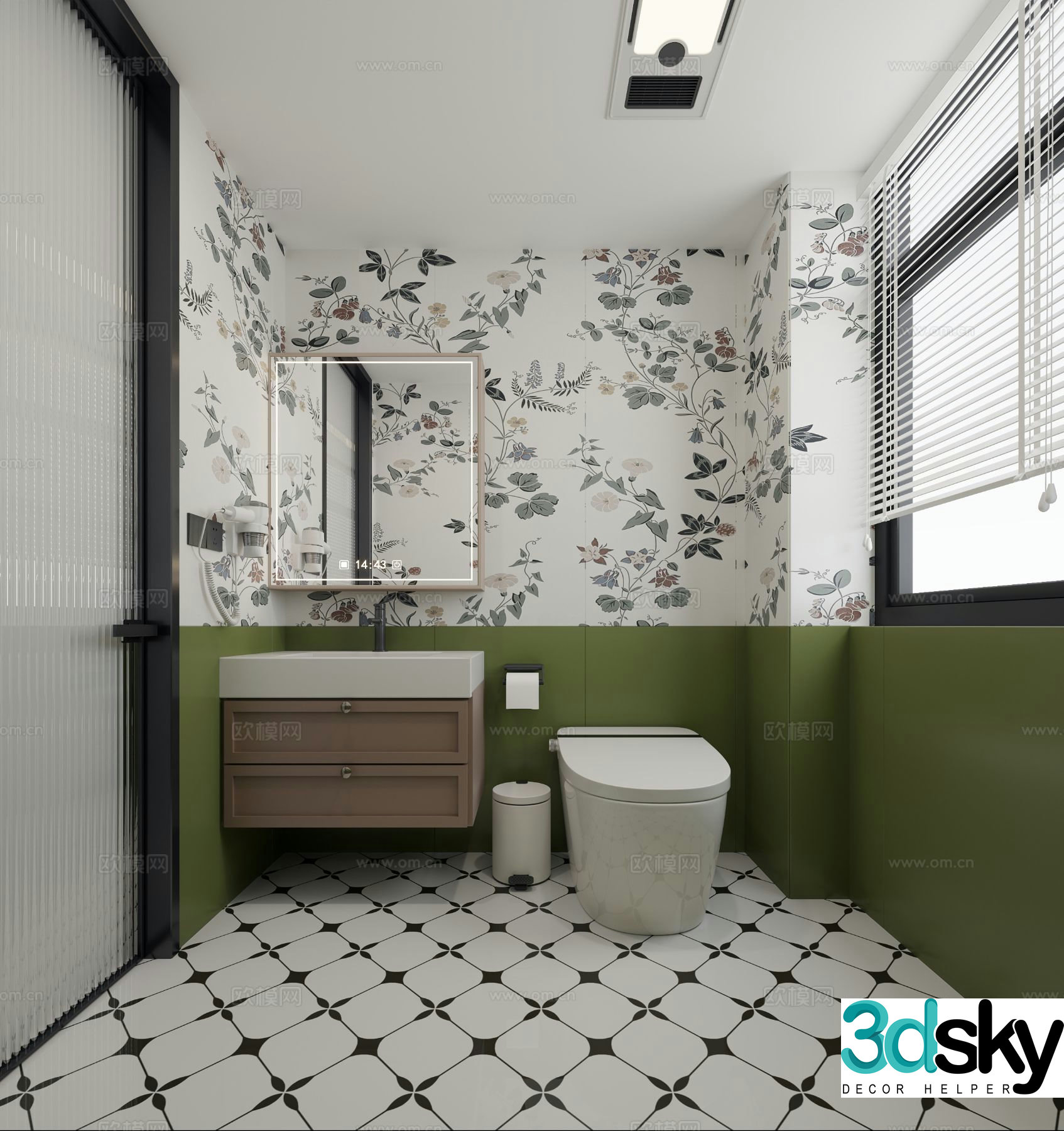 Medieval style bathroom bathroom 3d model