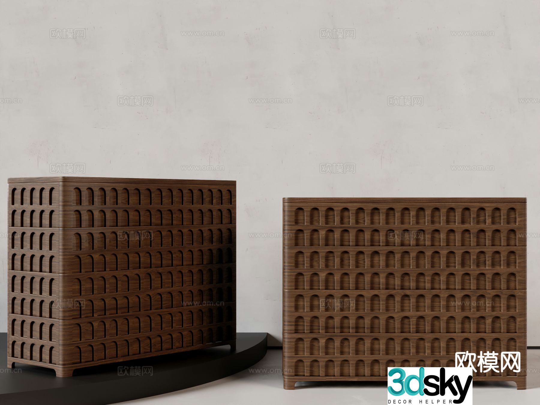Wabi-sabi side cabinet entrance cabinet 3D model