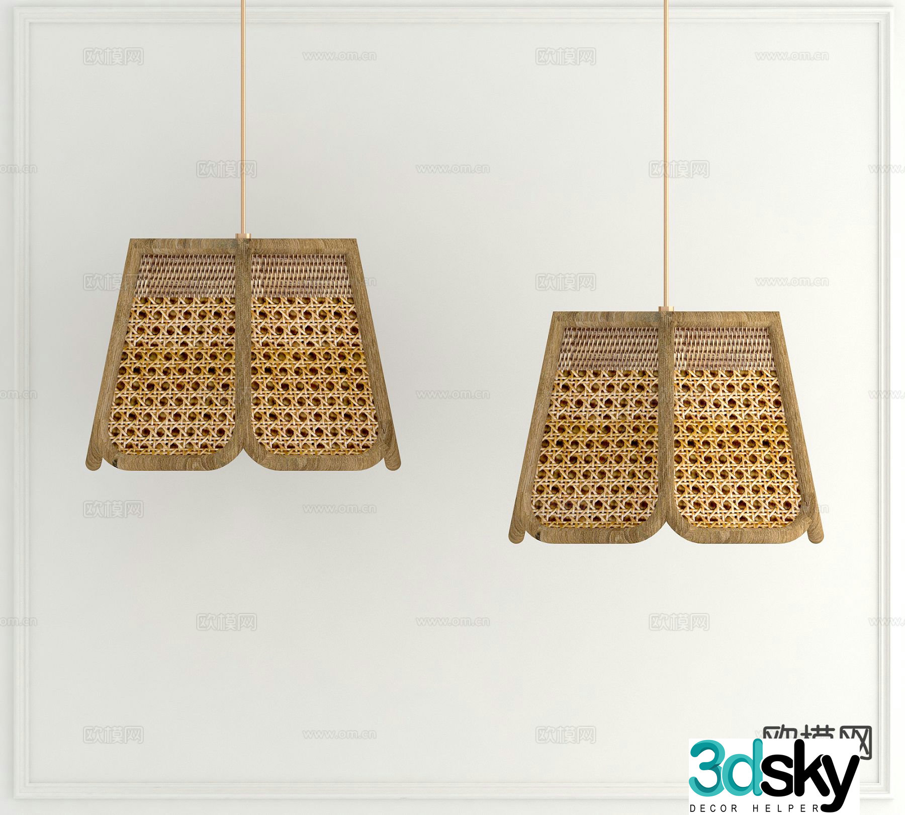 Chinese chandelier vine chandelier bamboo chandelier 3d model