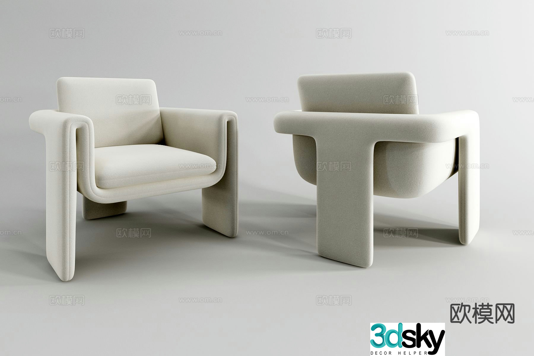 Modern chair leisure chair sofa chair 3d model