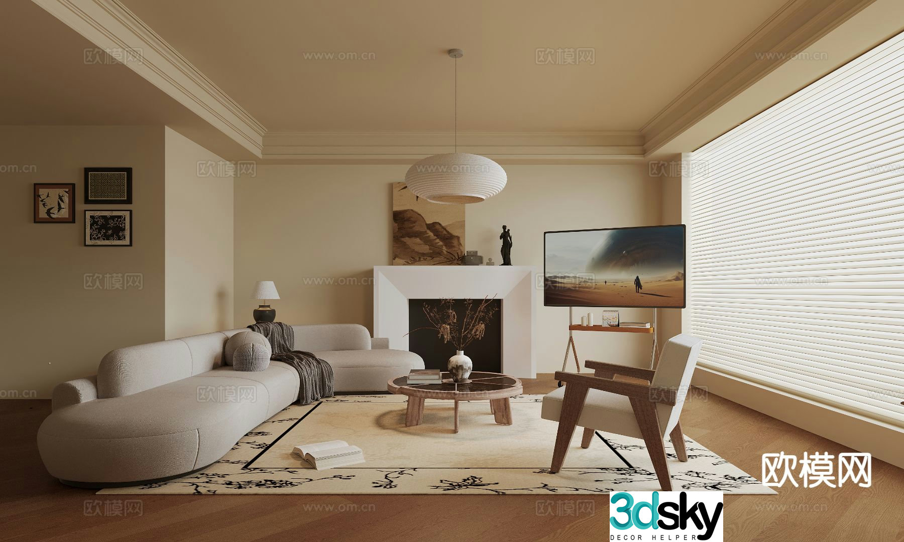 Medieval style living room 3D model